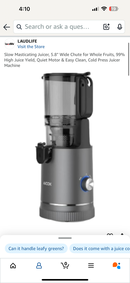 Slow Masticating Juicer, 5.8" Wide Chute for Whole Fruits, 99% High Juice Yield, Quiet Motor & Easy Clean, Cold Press Juicer Machine