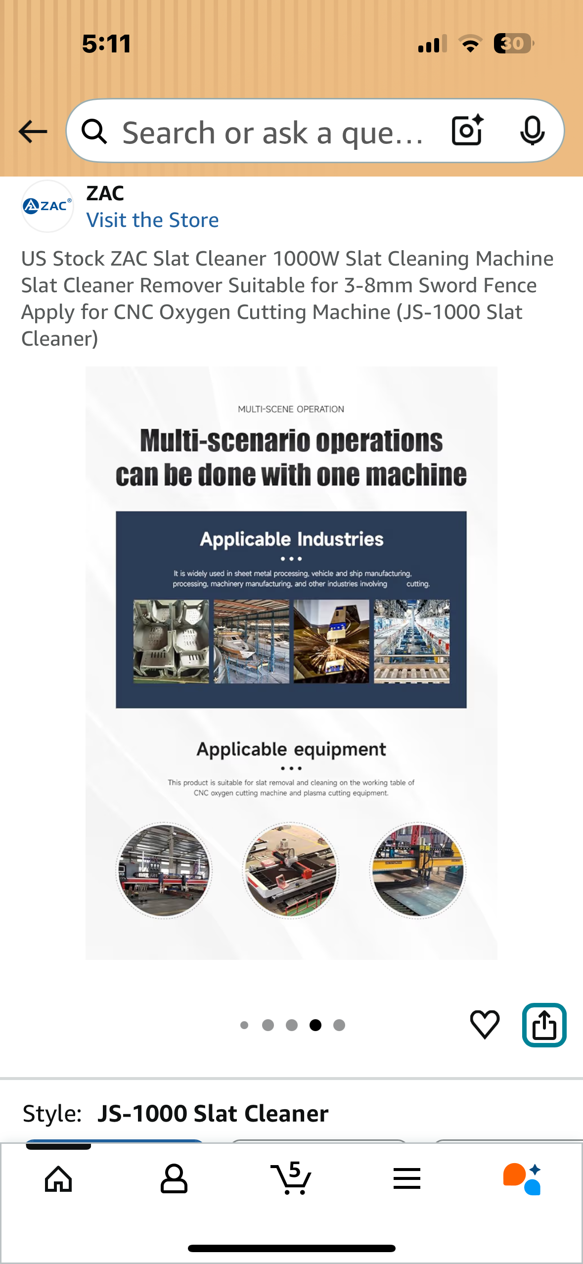 US Stock ZAC Slat Cleaner 1000W Slat Cleaning Machine Slat Cleaner Remover Suitable for 3-8mm Sword Fence Apply for CNC Oxygen Cutting Machine (JS-1000 Slat Cleaner) (R712)