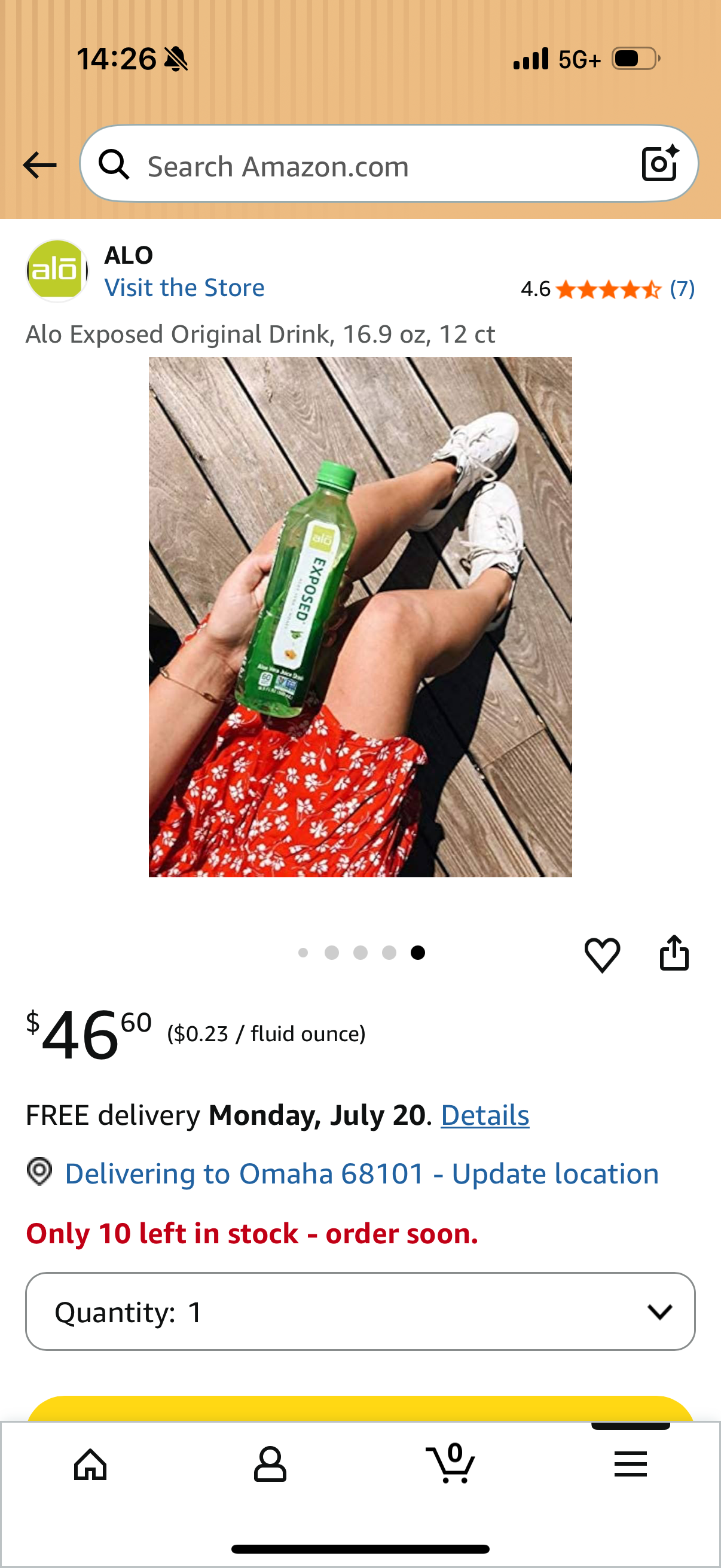 Alo Exposed Original Drink Aloe Vera + Honey, 16.9 oz, 12 ct