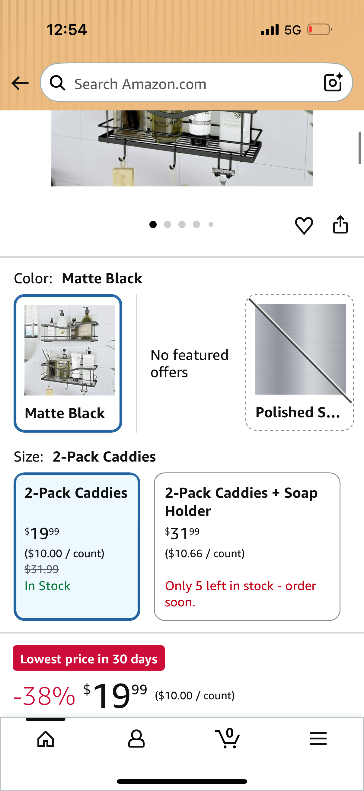 KINCMAX Premium Shower Caddy, Self Adhesive Shower Organizer w/ 4 Hooks, No Drill Shelves for Inside Shower, Rustproof Stainless Steel Shower Rack for Bathroom, Matte Black