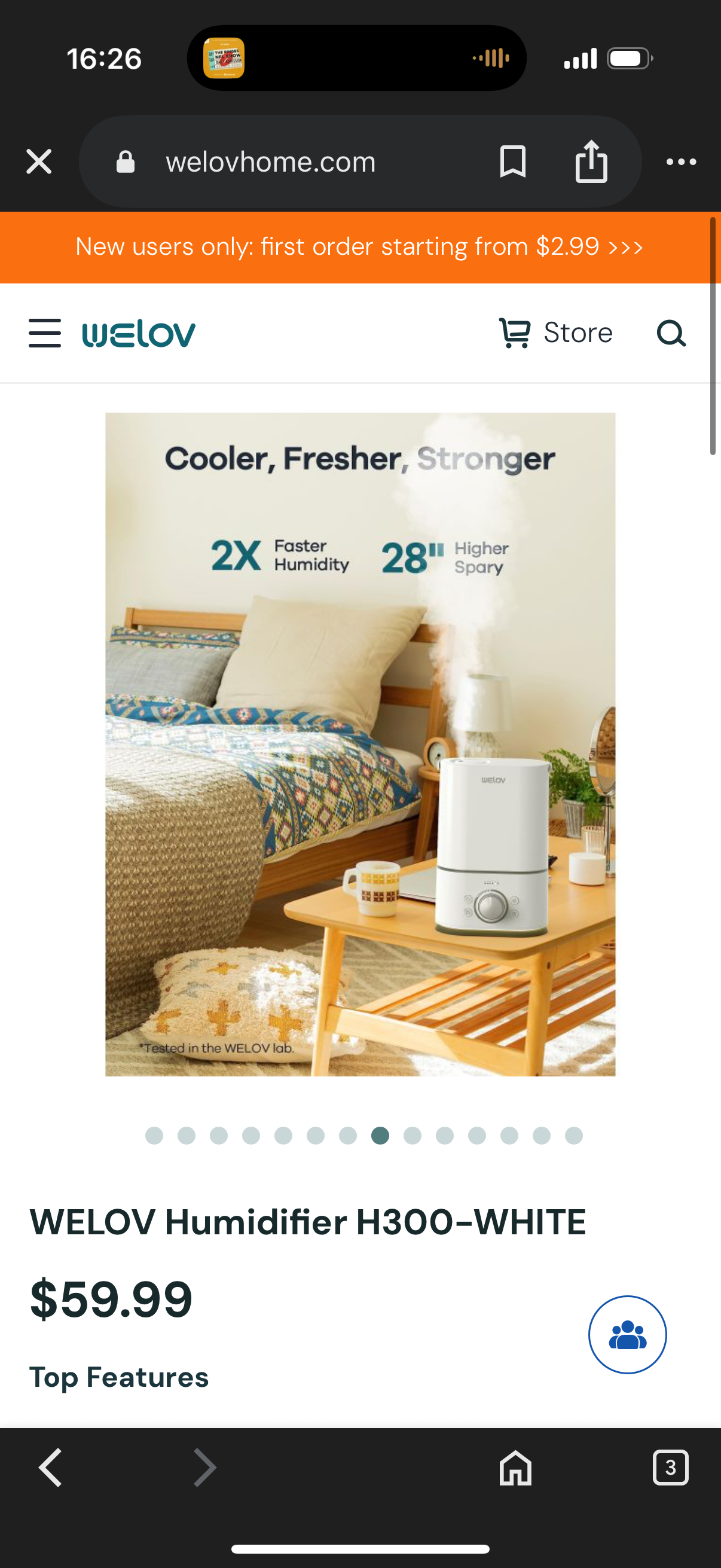 WELOV Humidifier H300-WHITE