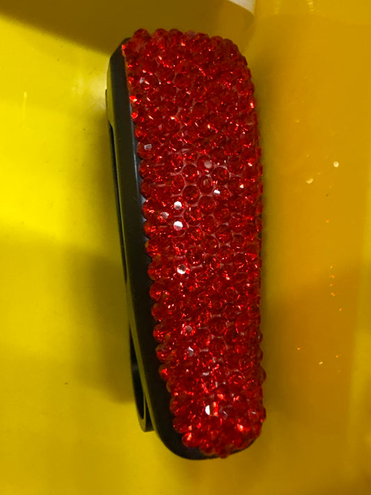 2PCS Sunglass Holder for Car, Glasses Holders for Car Sun Visor, Bling Crystal Rhinestones Fashion Car Eyeglasses Sunglasses Hanger Mount with Ticket Card Clip for Women Girls