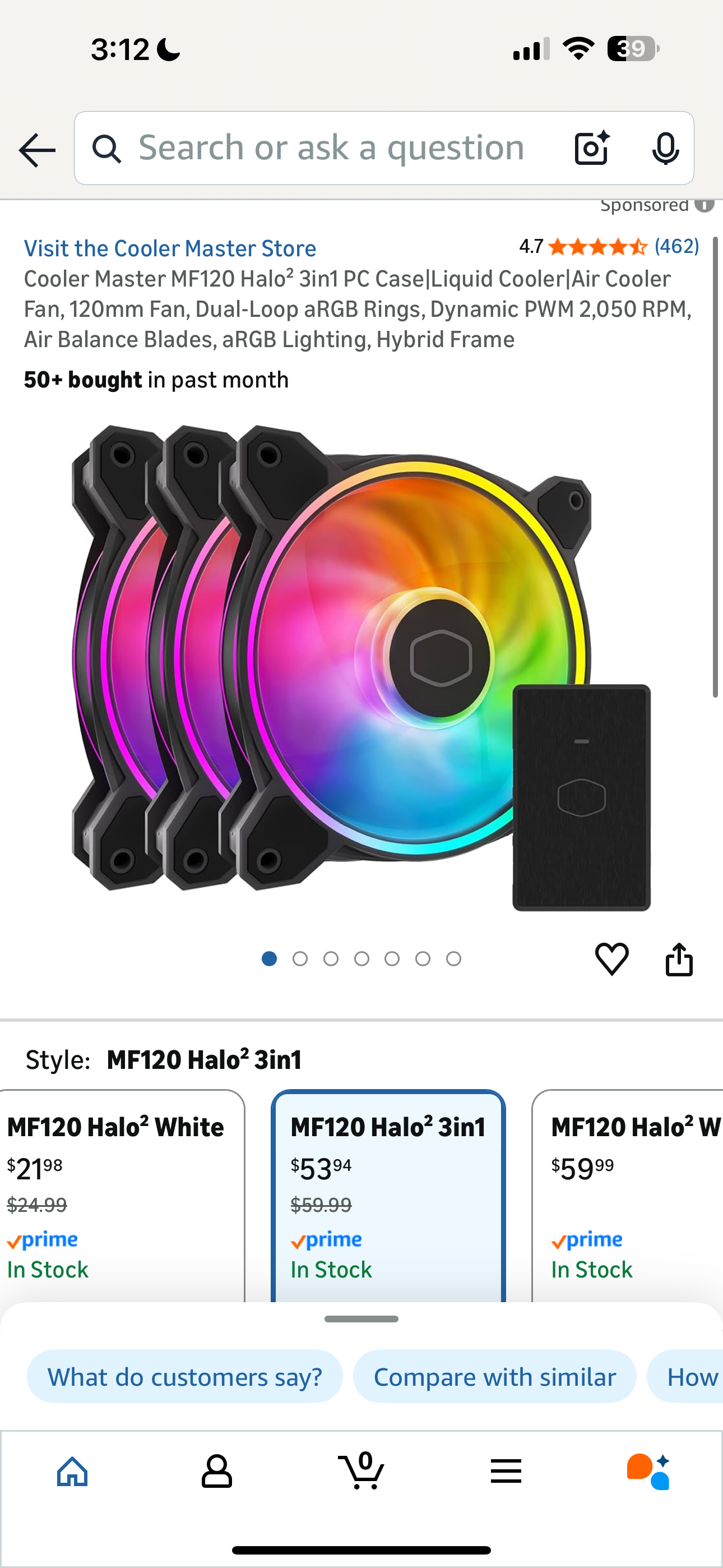 Cooler Masterfan MF120 Liquid Cooler