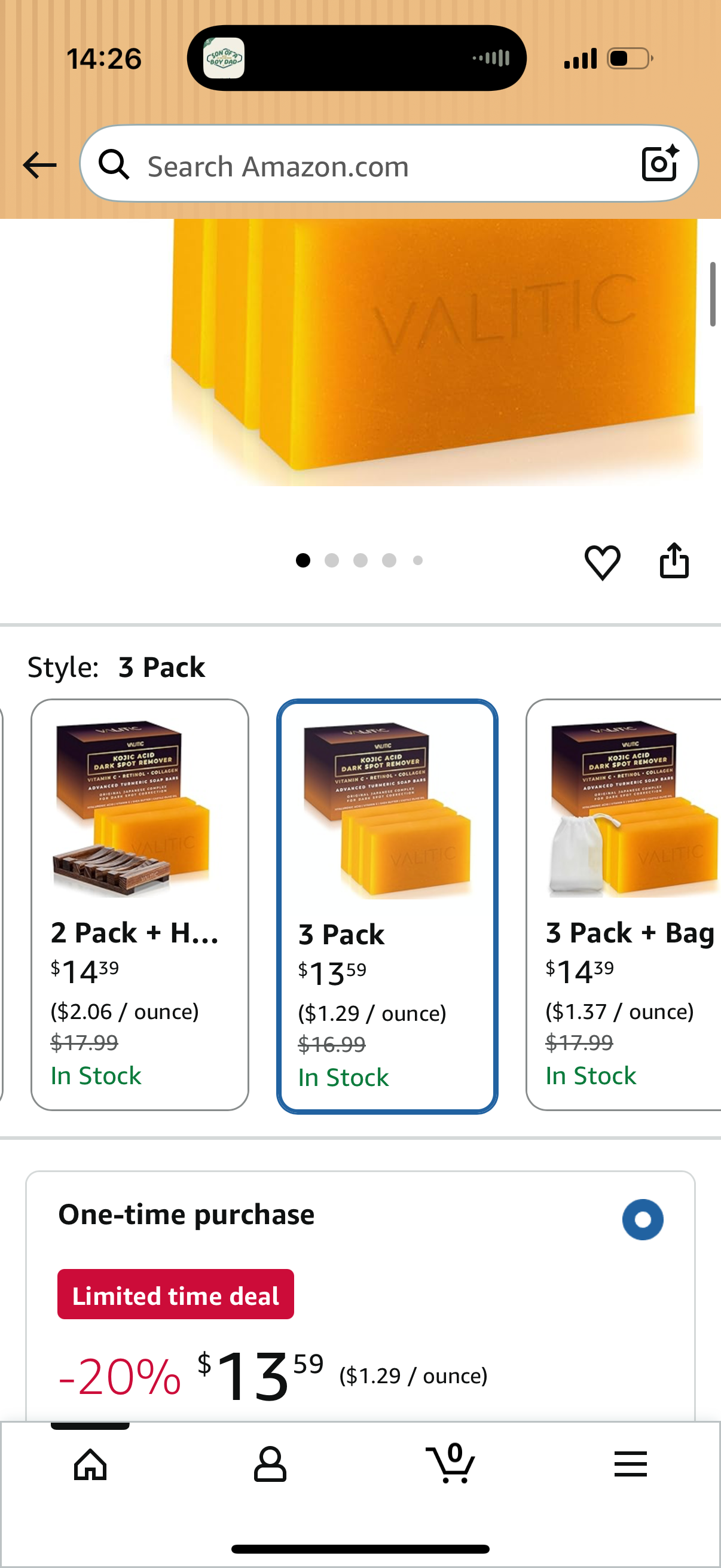 Valitic Kojic Acid Dark Spot Remover Soap Bars with Vitamin C, Retinol, Collagen, Turmeric - Original Japanese Complex Infused with Hyaluronic Acid, Vitamin E, Shea Butter, Castile Olive Oil (3 Pack)