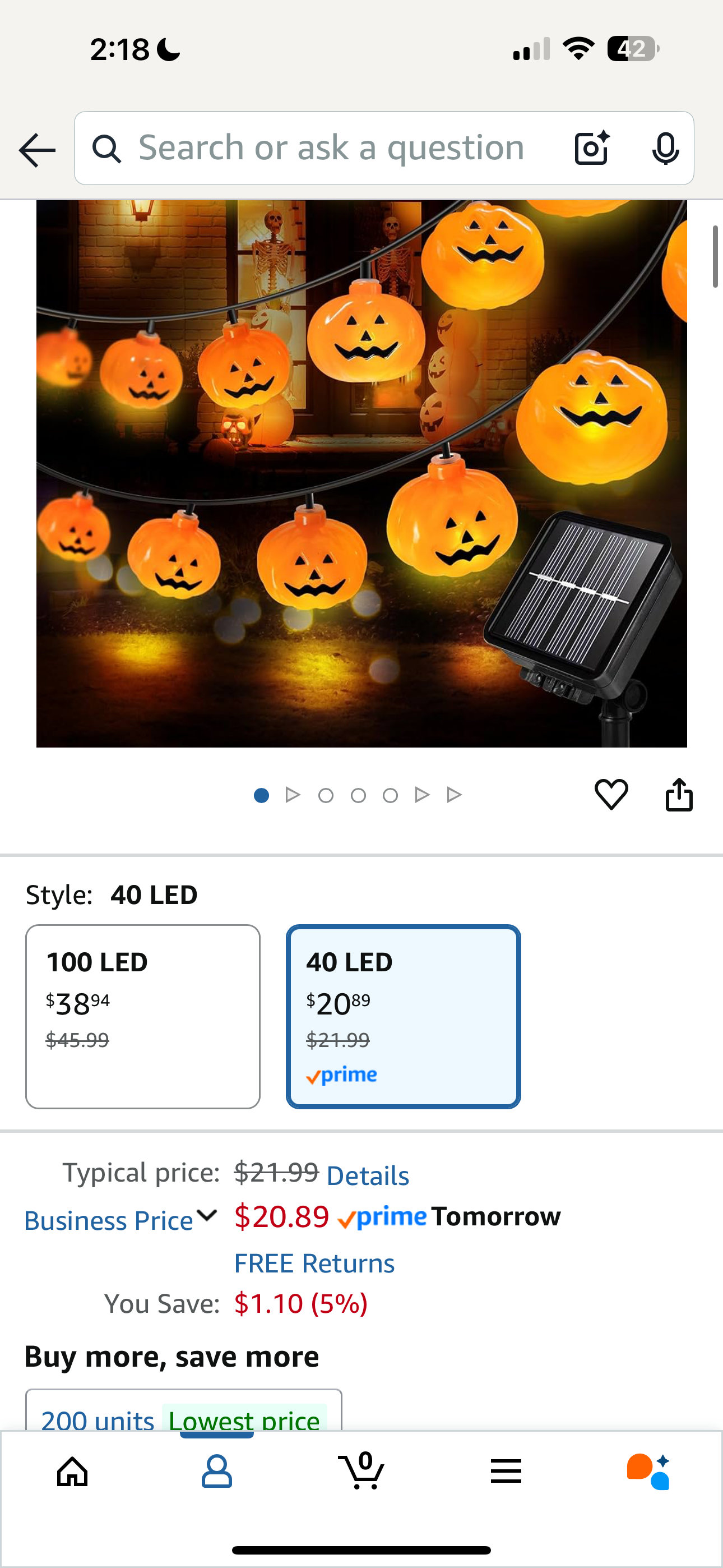 Solar Halloween String Lights