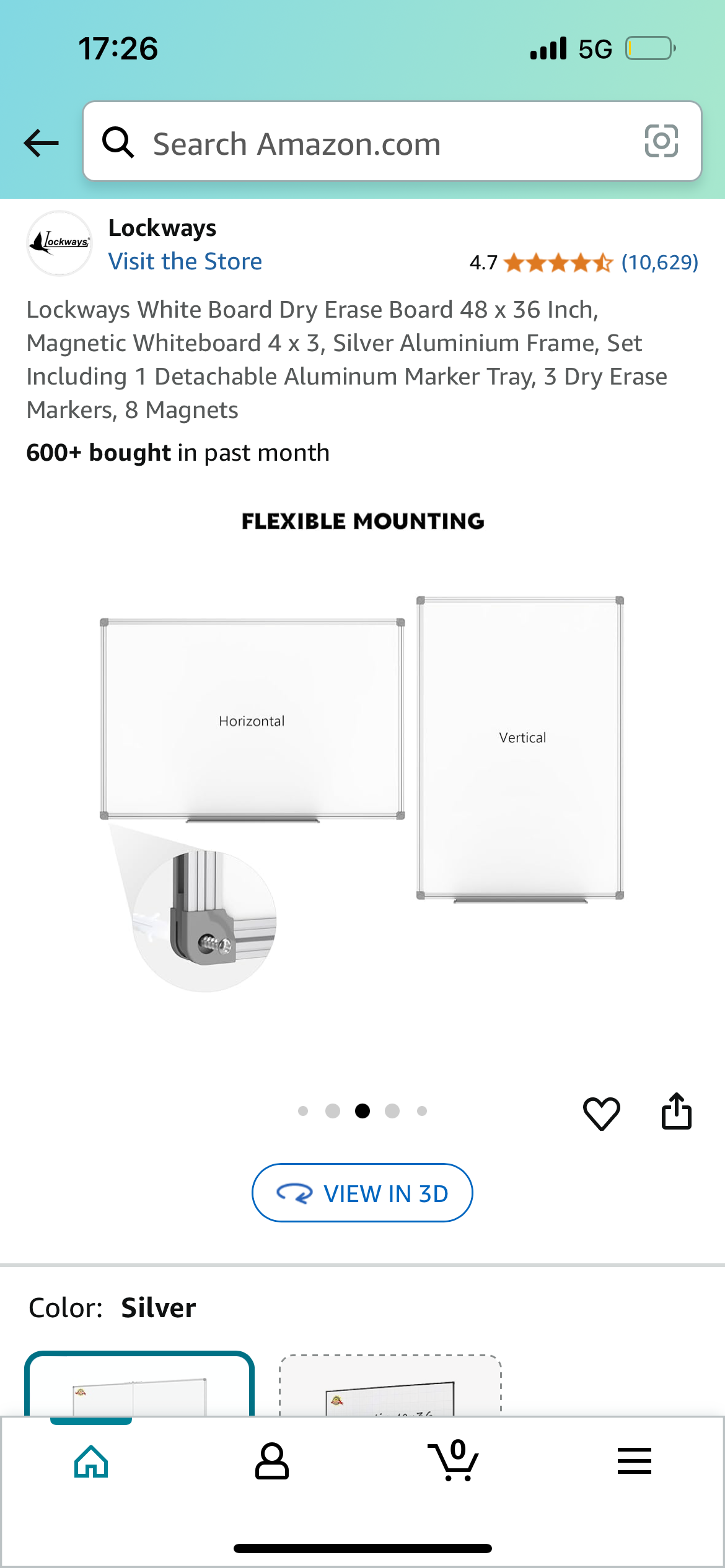 White Dry Erase Board 48"x36" (O414)