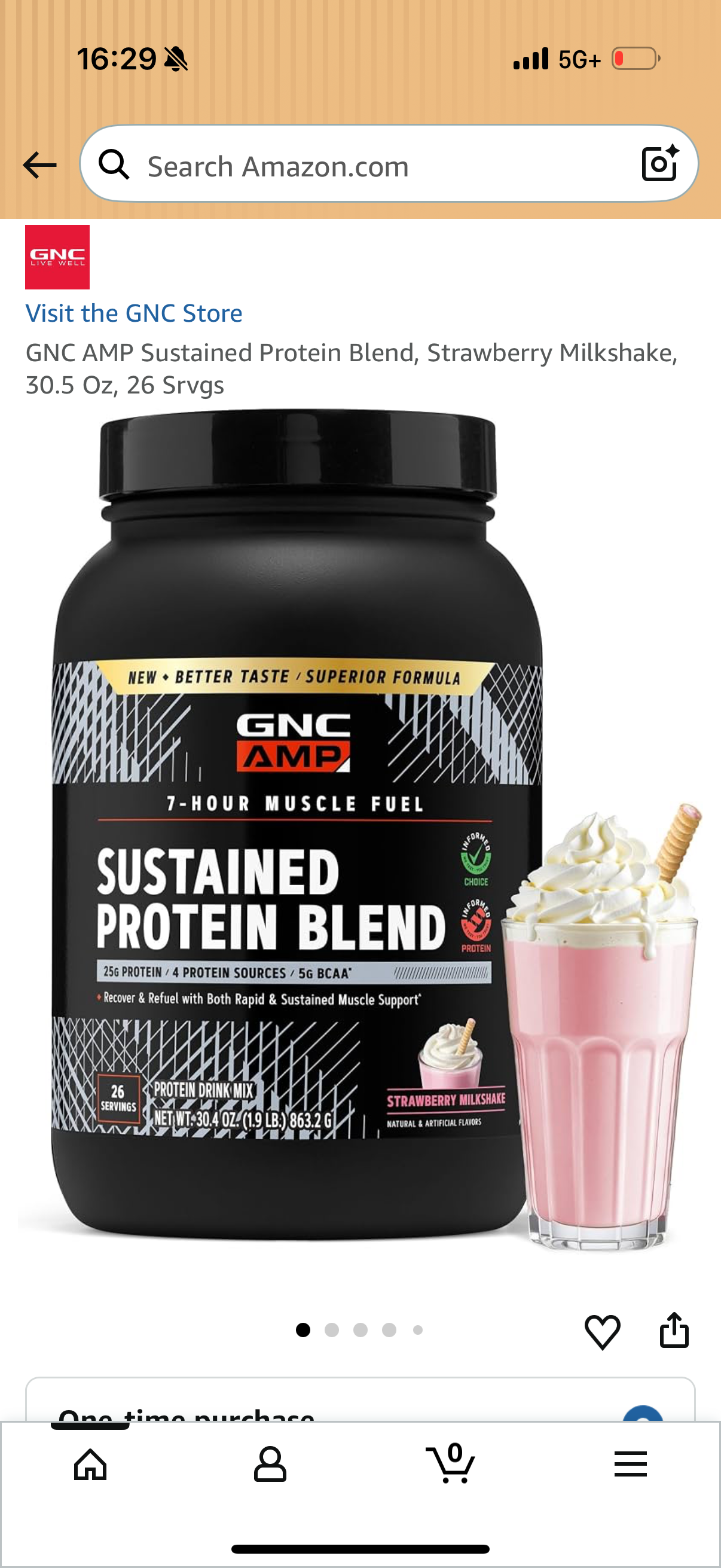 GNC AMP Sustained Protein Blend, Strawberry Milkshake BB: 7/31/2027