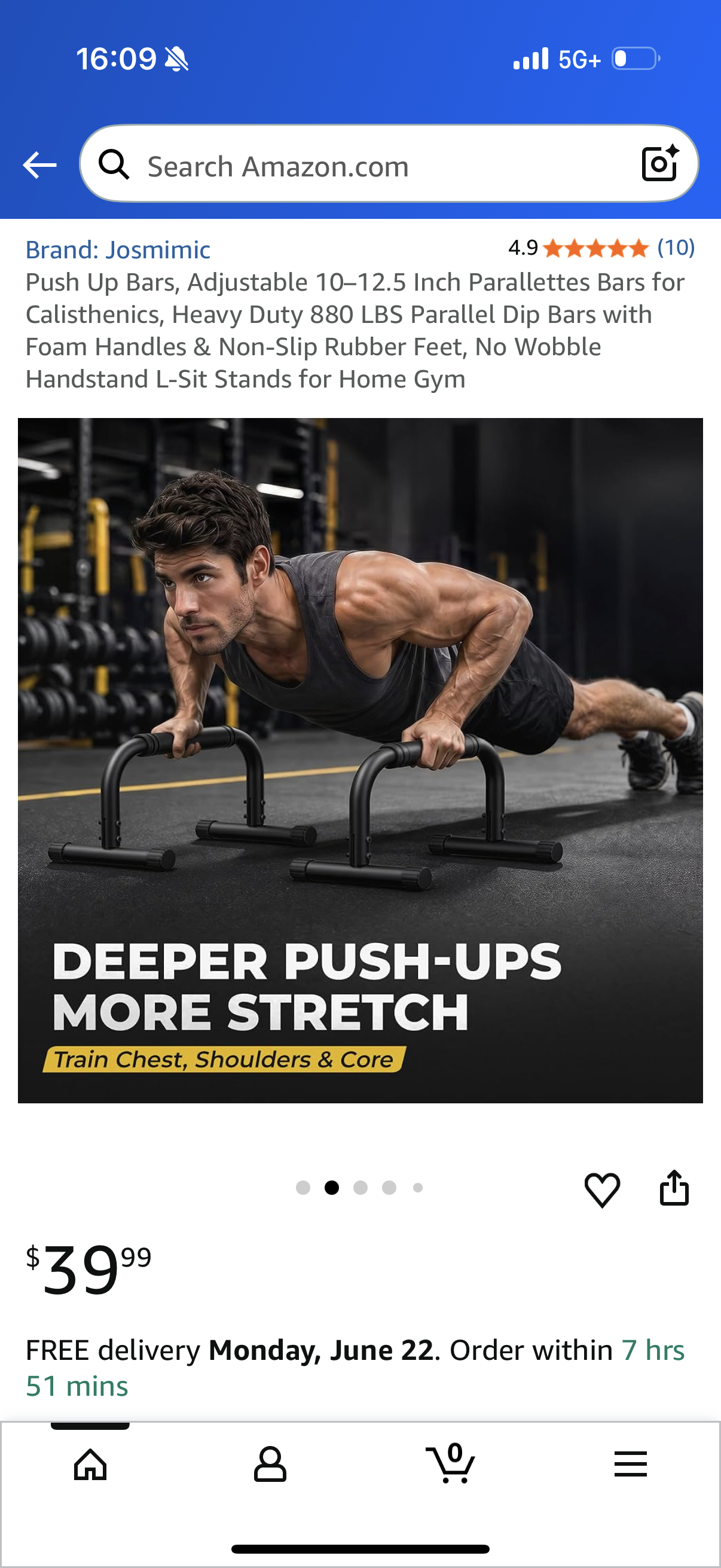 Push Up Bars, Adjustable 10–12.5 Inch Parallettes Bars for Calisthenics, Heavy Duty 880 LBS Parallel Dip Bars with Foam Handles & Non-Slip Rubber Feet, No Wobble Handstand L-Sit Stands for Home Gym