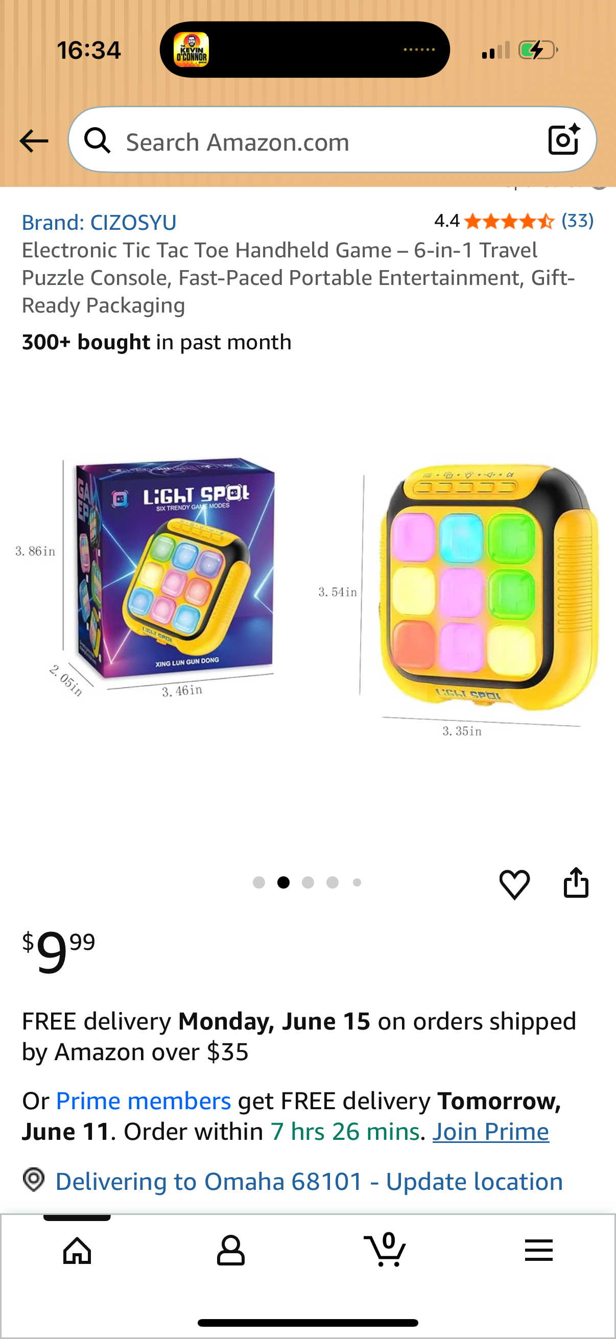 Electronic Tic Tac Toe Handheld Game – 6-in-1 Travel Puzzle Console, Fast-Paced Portable Entertainment, Gift-Ready Packaging