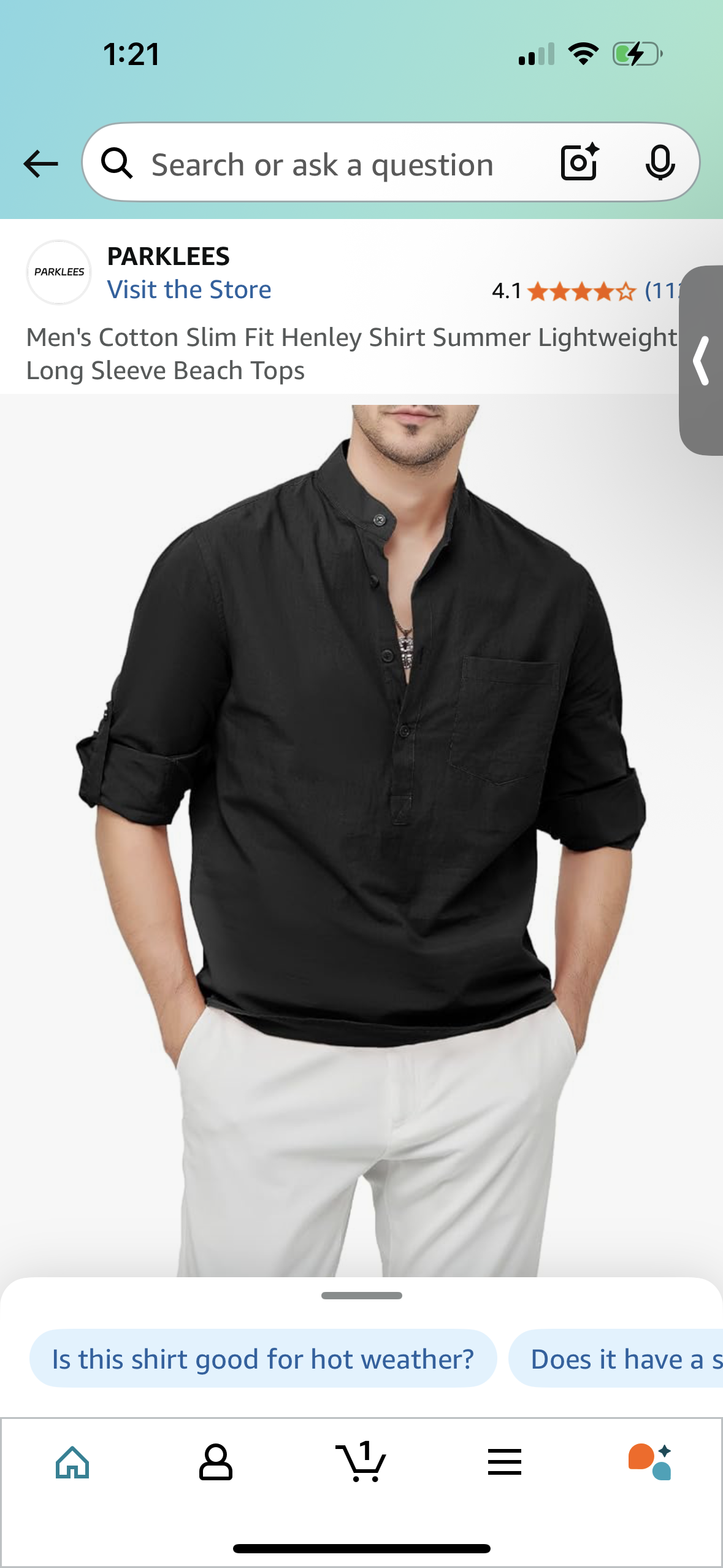 Men's Cotton Slim Fit Long Sleeve Shirt With Buttons (Size XL)