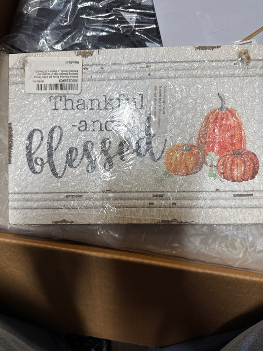 Collins Painting Enjoy the Little Things' Hanging Beaded Sign (Thankful and Blessed),9inchL x 6inchH x 0.25inchD