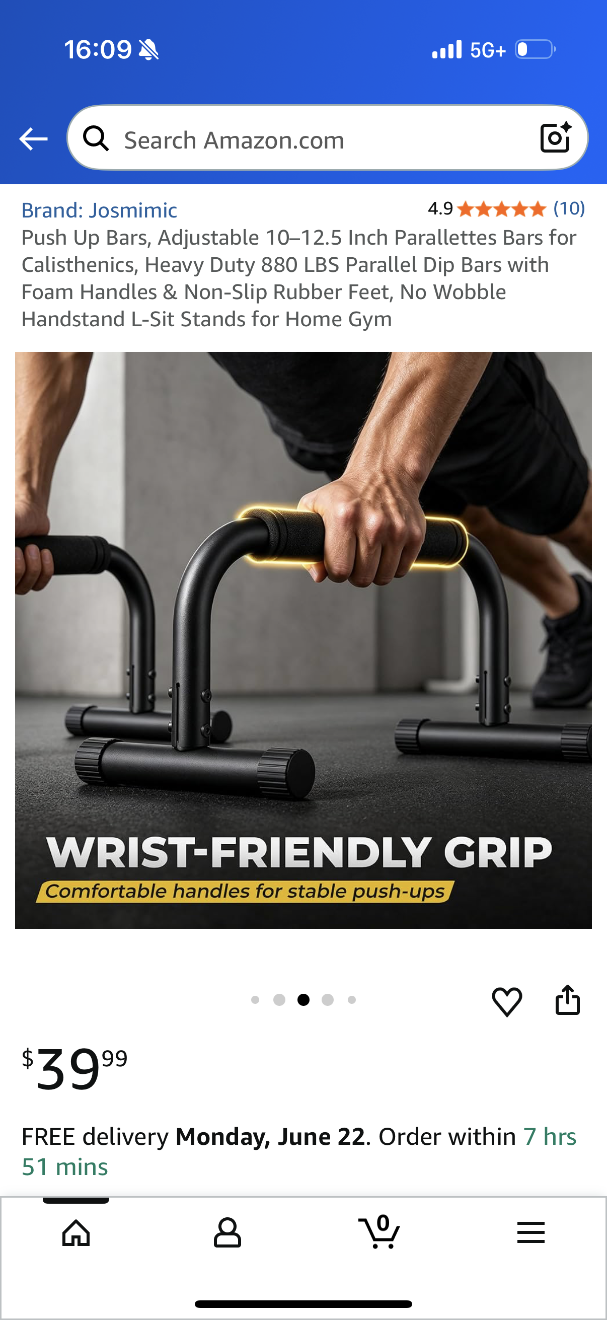 Push Up Bars, Adjustable 10–12.5 Inch Parallettes Bars for Calisthenics, Heavy Duty 880 LBS Parallel Dip Bars with Foam Handles & Non-Slip Rubber Feet, No Wobble Handstand L-Sit Stands for Home Gym