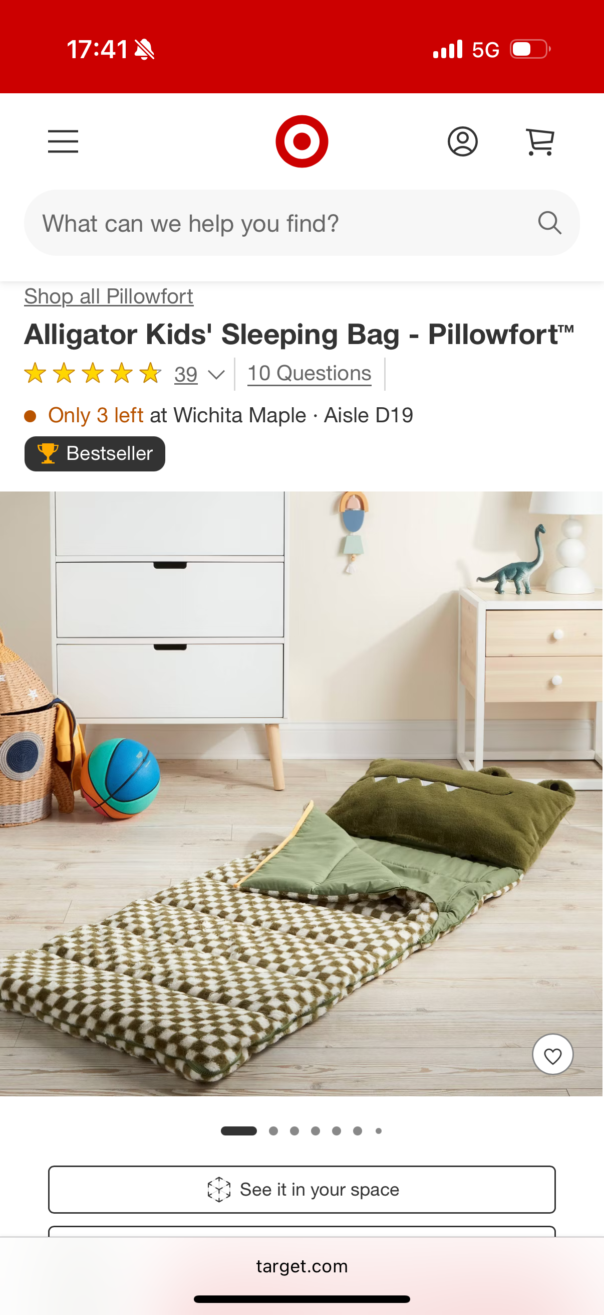 Alligator Kids' Sleeping Bag - Pillowfort