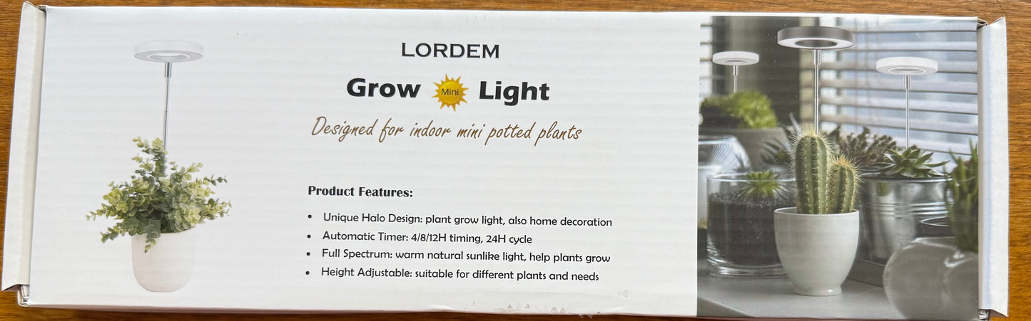 Grow Light, Full Spectrum LED Plant Light for Indoor Plants, Height Adjustable Growing Lamp with Auto On/Off Timer 4/8/12H, 4 Dimmable Brightness, Ideal for Small Plants