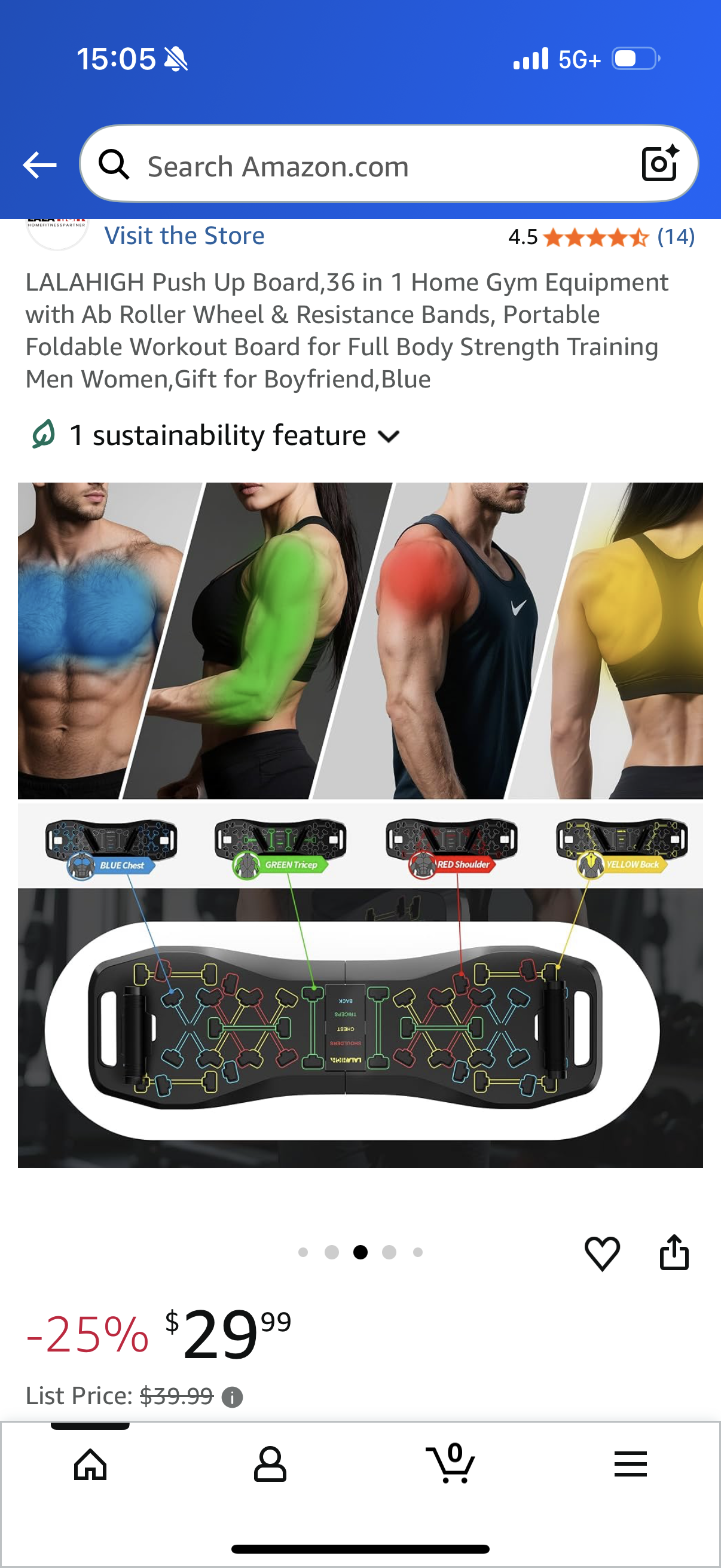 Push Up Board,36 in 1 Home Gym Equipment with Ab Roller Wheel & Resistance Bands, Portable Foldable Workout Board for Full Body Strength Training Men Women