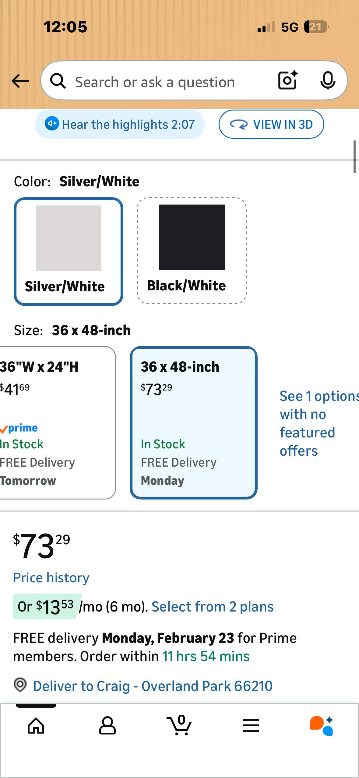 Amazon Basics Magnetic Whiteboard/Dry Erase Board, 36 x 48-inch, Aluminum Frame, Silver/White (O504)
