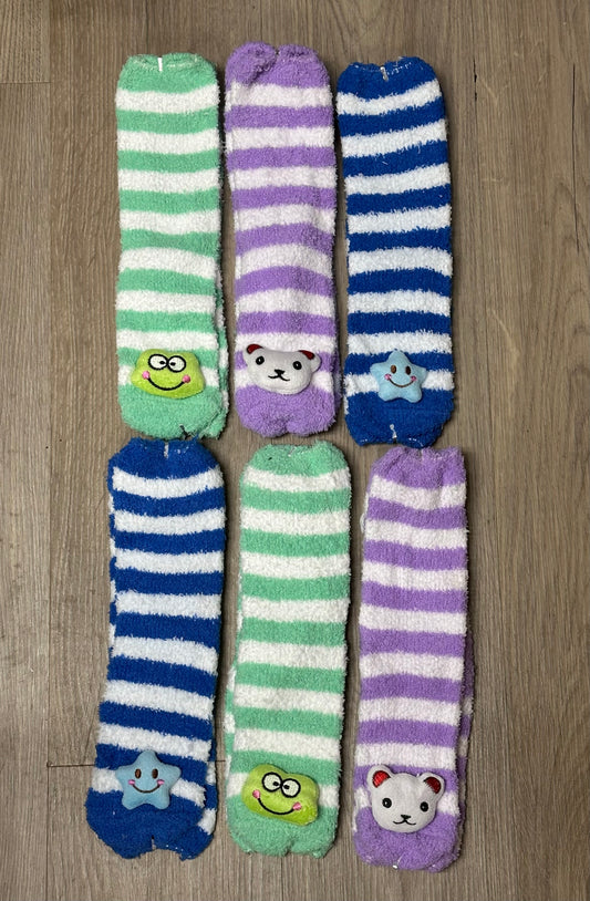 6 Pairs Adult Super Soft Fuzzy Socks (Assorted Colors)