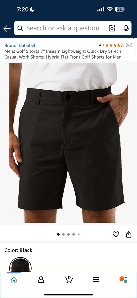 Mens Golf Shorts 7'' Inseam Lightweight Quick Dry Strech Casual Work Shorts, Hybrid Flat Front Golf Shorts for Men (Size 32)