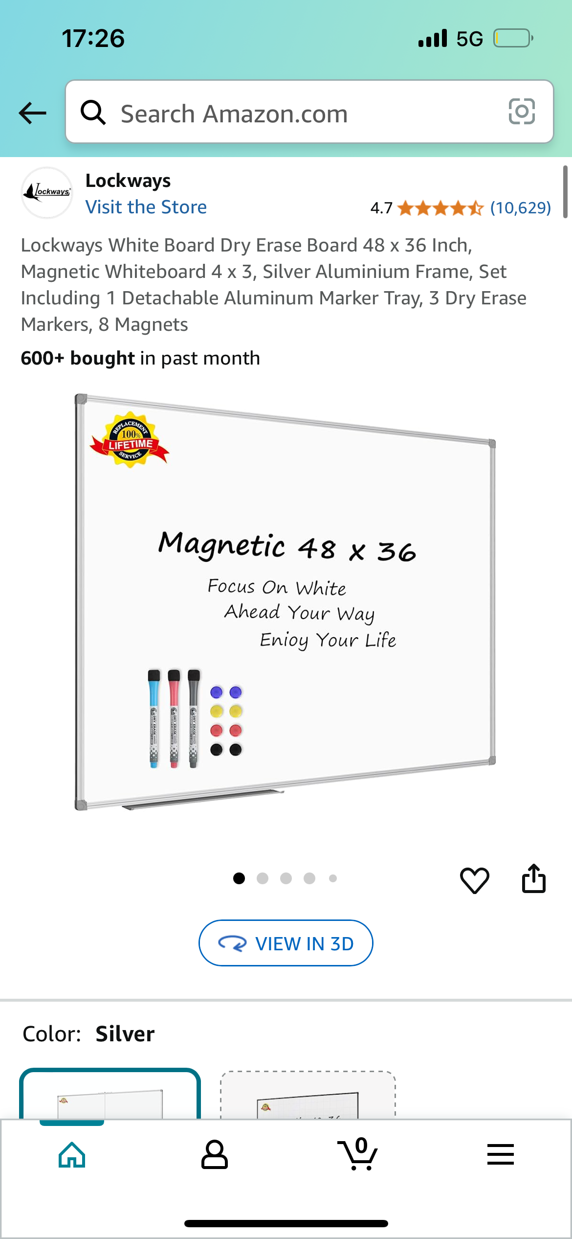 White Dry Erase Board 48"x36" (O414)