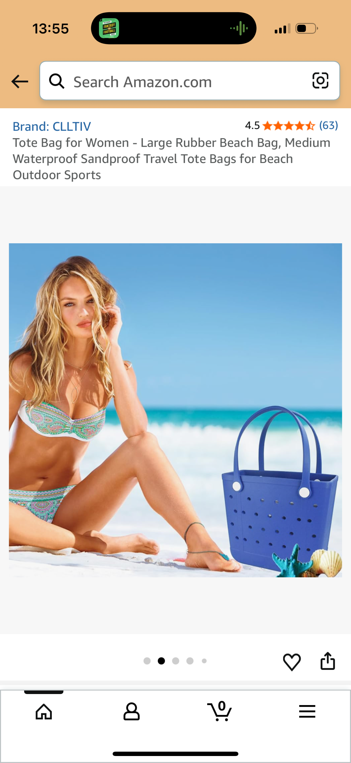 Blue Rubber Beach Bag