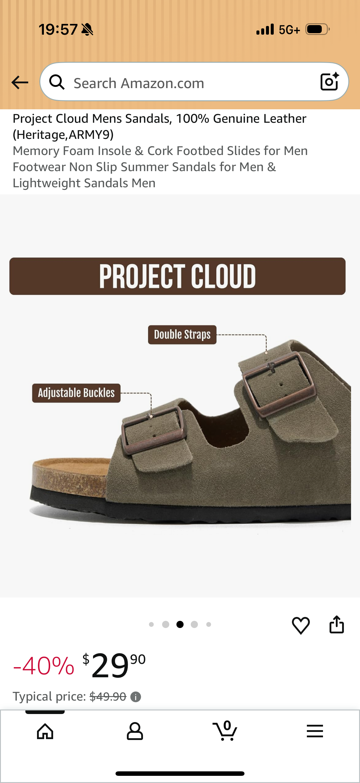 Memory Foam Insole & Cork Footbed Slides for Men Footwear Non Slip Summer Sandals for Men & Lightweight Sandals Men Size: 9
