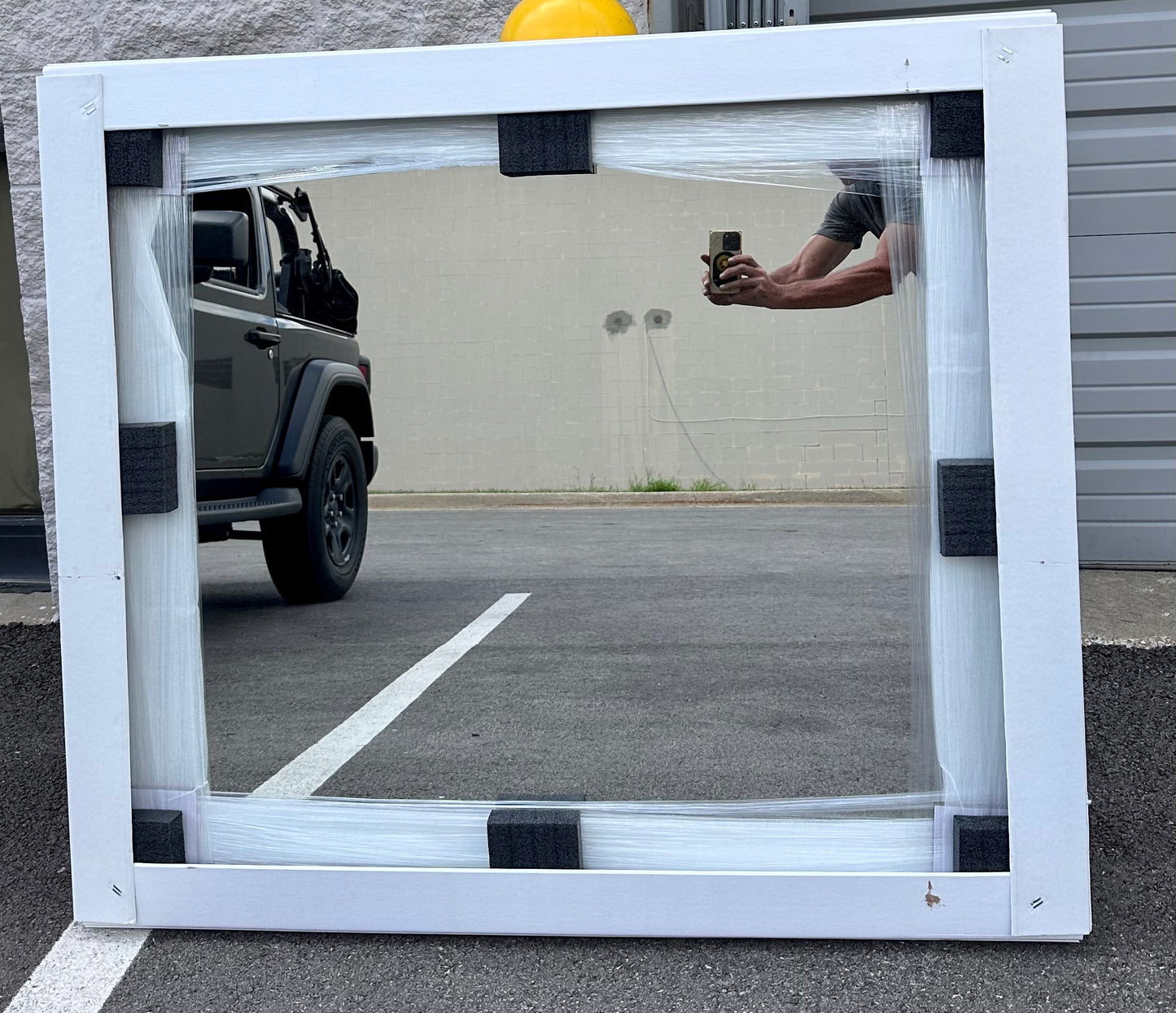 Mirror Gold Metal Framed Mirror, 36x 42”, Metal Frame, True Reflections Glass, Gold Finish, Stanton Design, Hangs Horizontally or Vertically, Made in USA (M379)