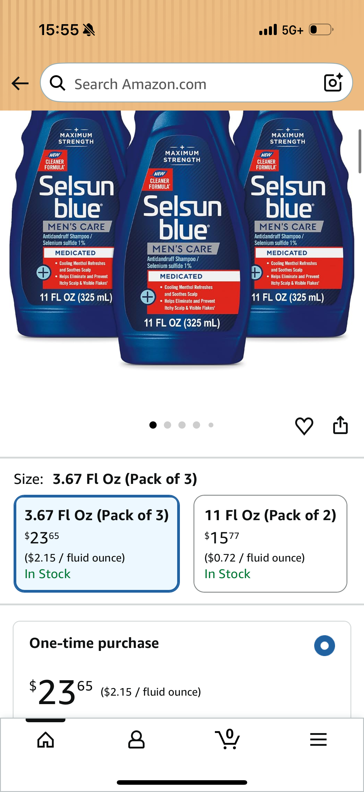 Selsun Blue Medicated Anti-dandruff Shampoo, 11 fl. oz., Maximum Strength (Pack of 3)