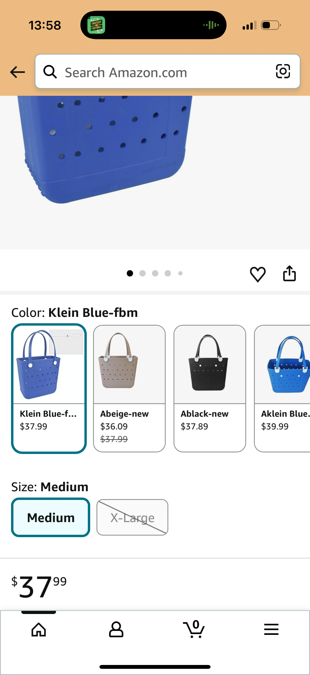Blue Rubber Beach Bag