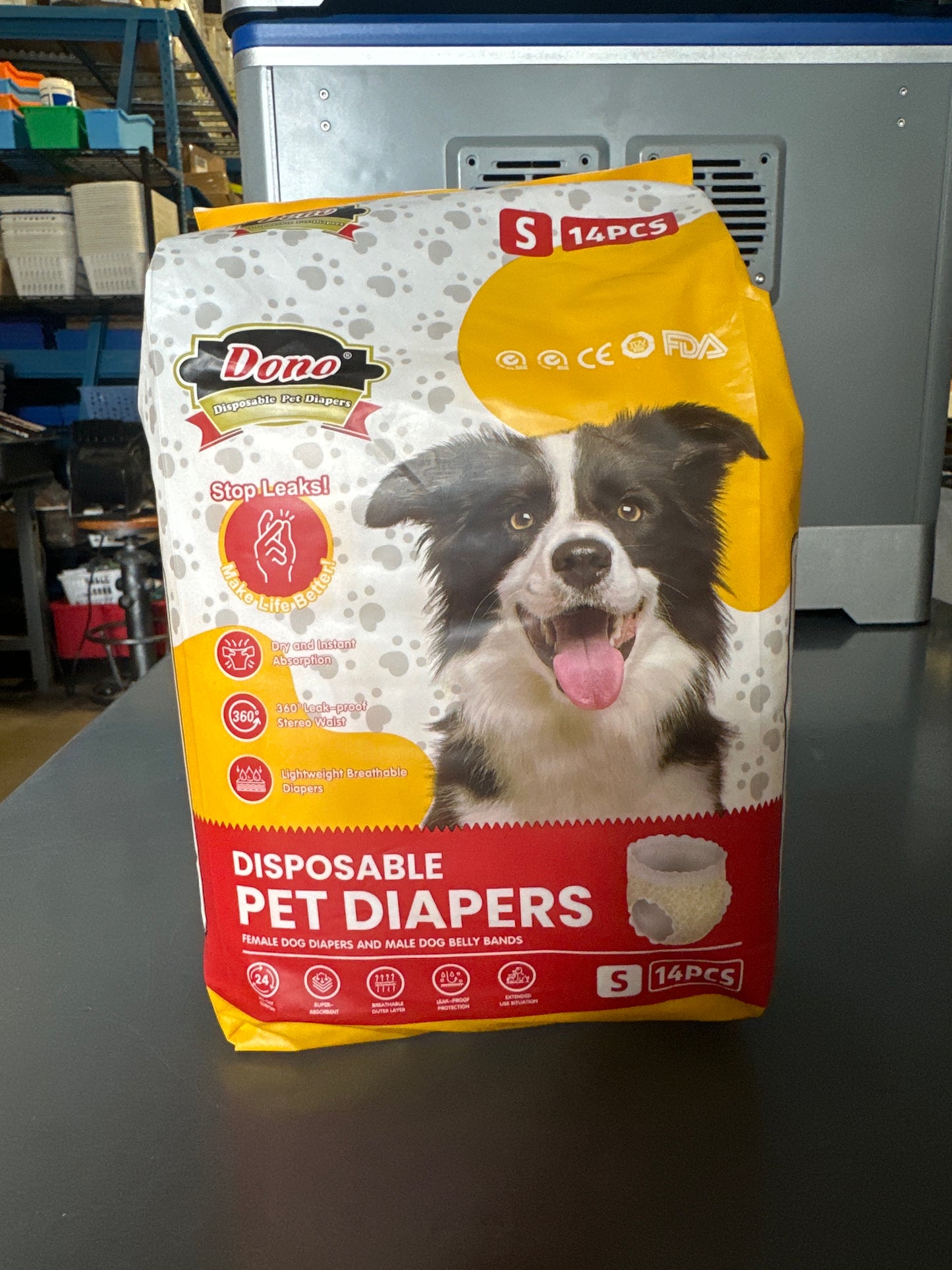 Dono Disposable Pull Up Dog Diapers Female for Small Dogs-14Count, Size S