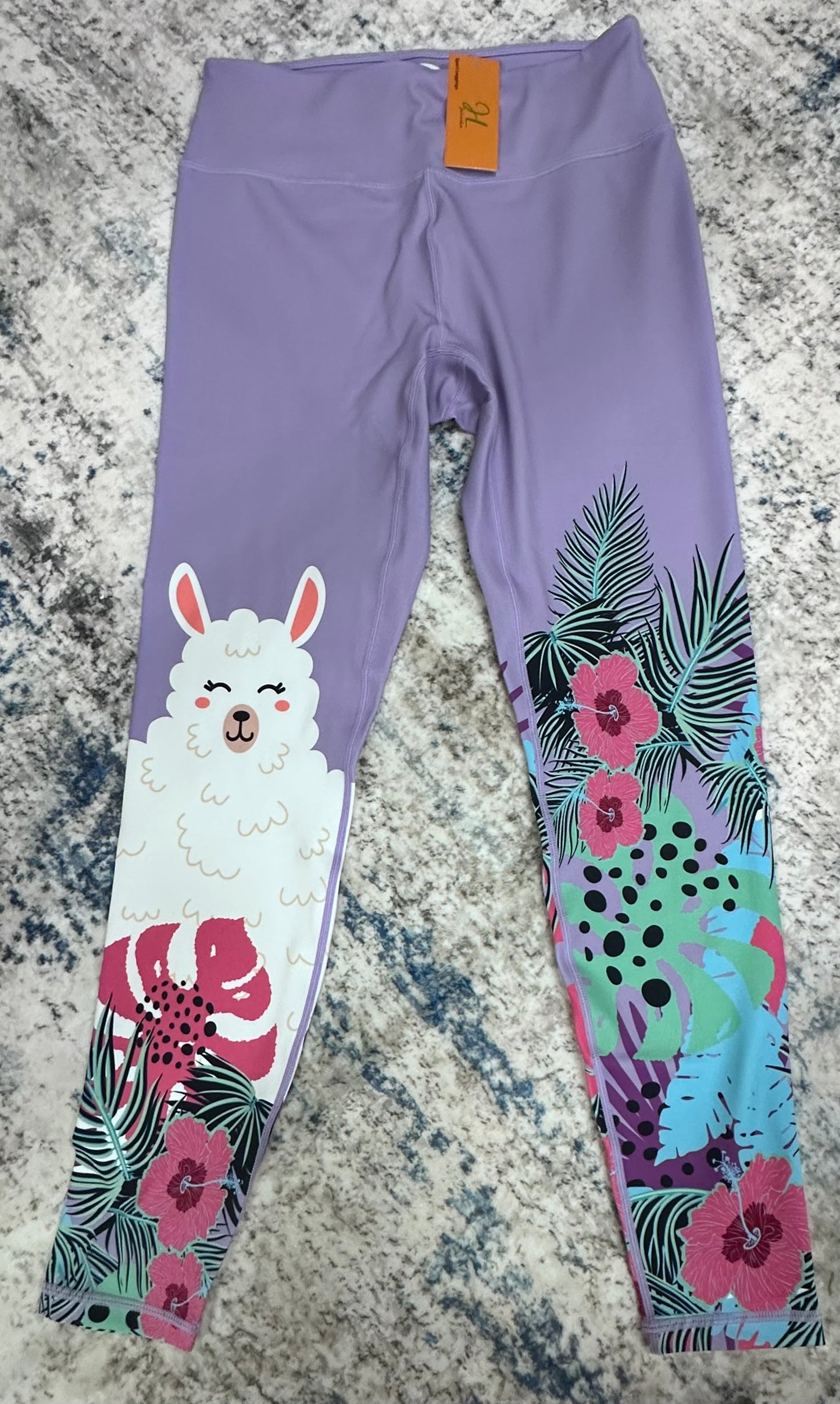Llama And Flower Gym Leggings (size M)