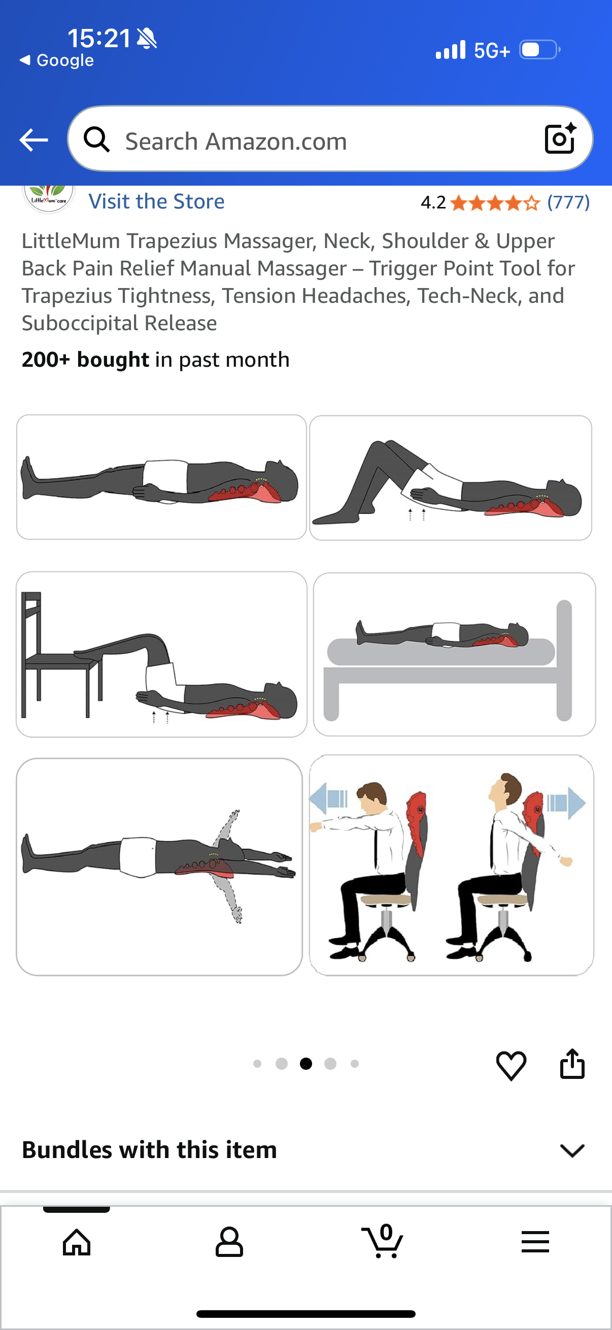 Trapezius Massager, Neck, Shoulder & Upper Back Pain Relief Manual Massager - Trigger Point Tool for Trapezius Tightness, Tension Headaches, Tech-Neck, and Suboccipital Release