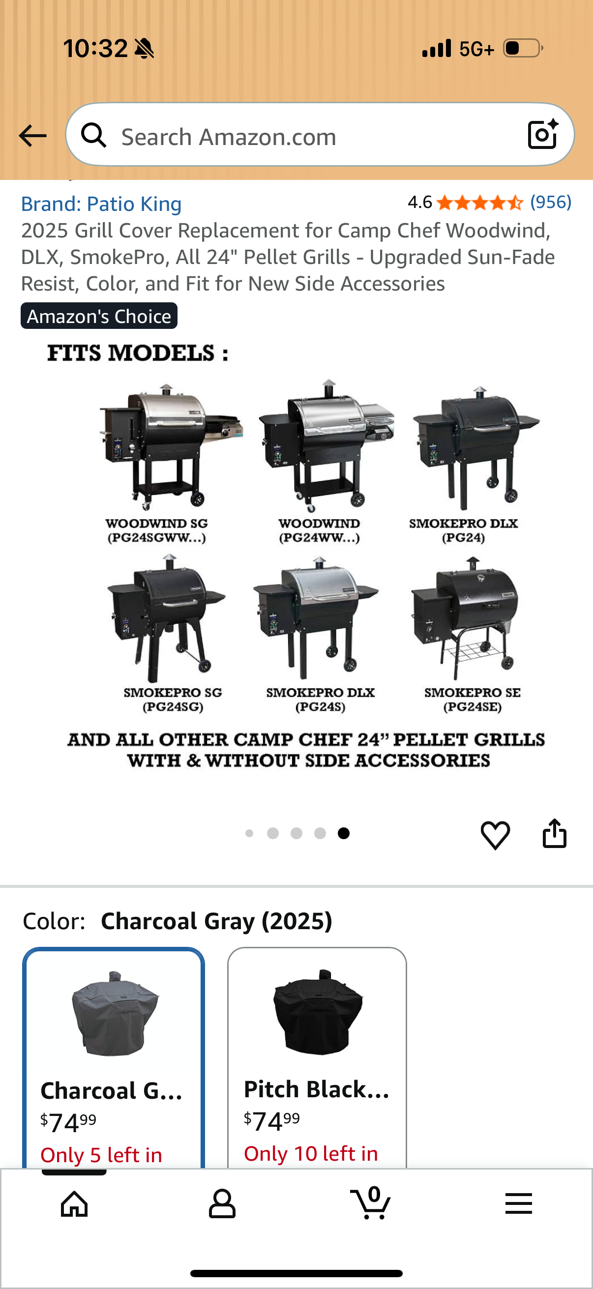 Grill Cover Replacement for Camp Chef Woodwind, DLX, SmokePro, All 24" Pellet Grills - Upgraded Sun-Fade Resist, Color, and Fit for New Side Accessories