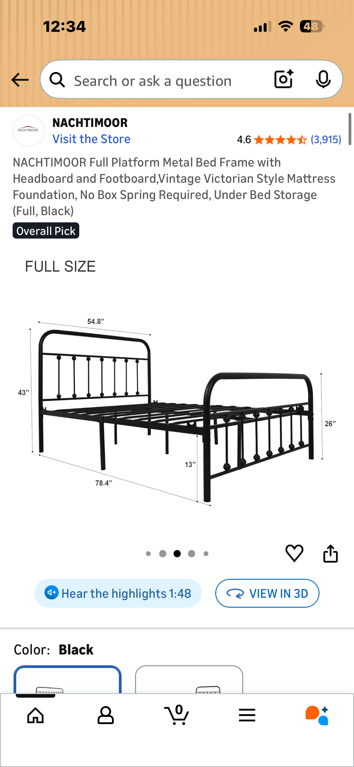 Full Size Bed Frame, White (B1186)