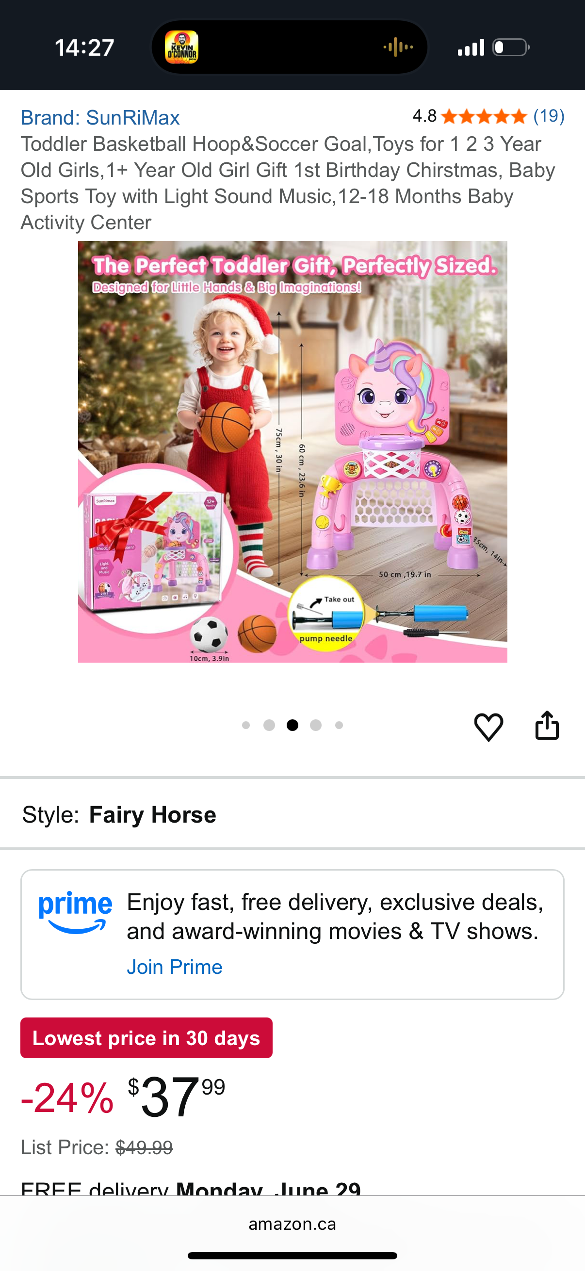 Toddler Basketball Hoop&Soccer Goal, Toys for 1 2 3 Year Old Girls, 1+ Year Old Girl Gift 1st Birthday Chirstmas, Baby Sports Toy with Light Sound Music, 12-18 Months Baby Activity Center