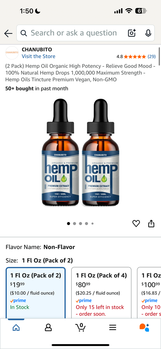 2-Pack Hemp Oil