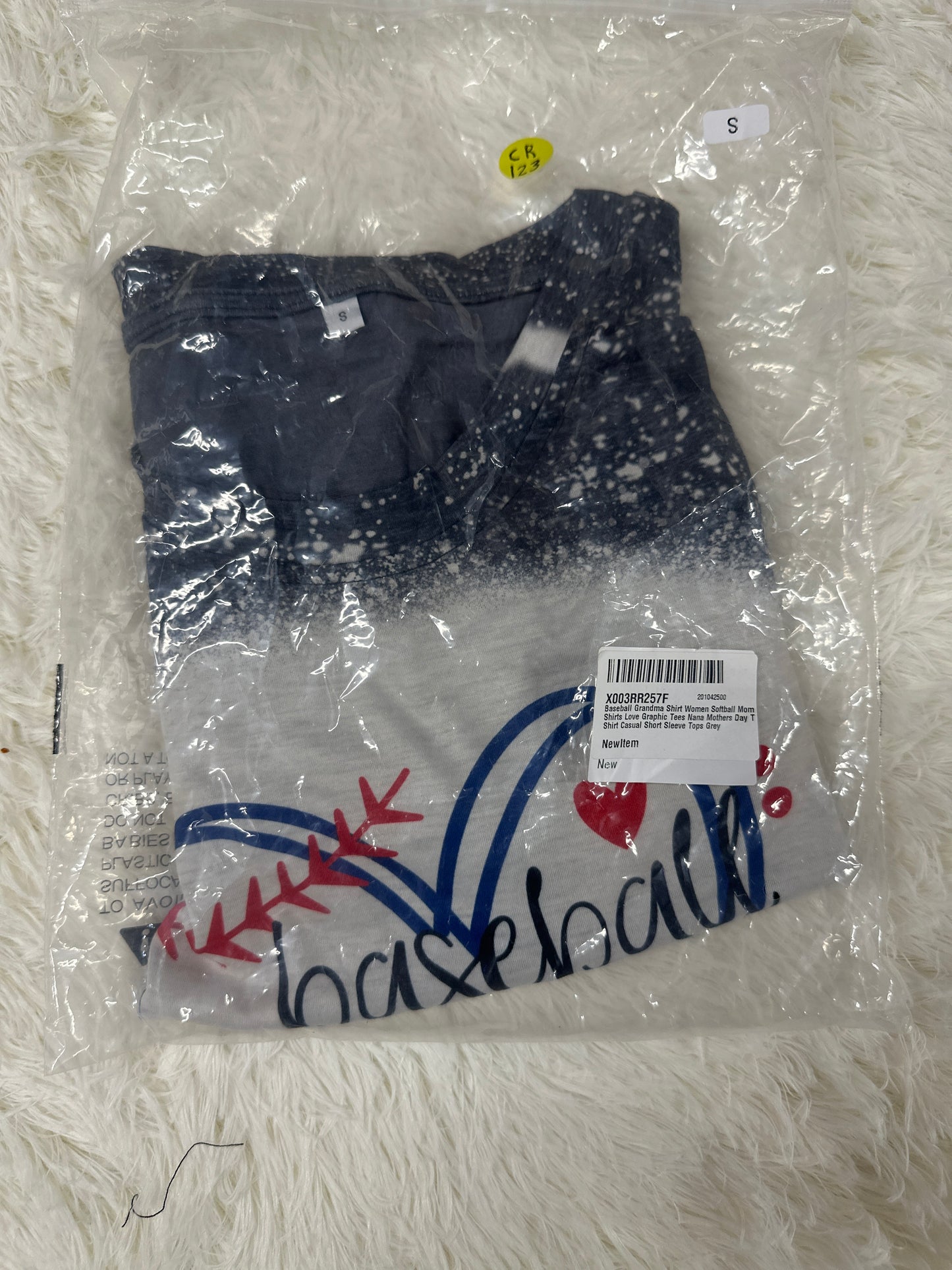Bleached Baseball Grandma Tee, Distressed Sublimation (Size Women's Small)