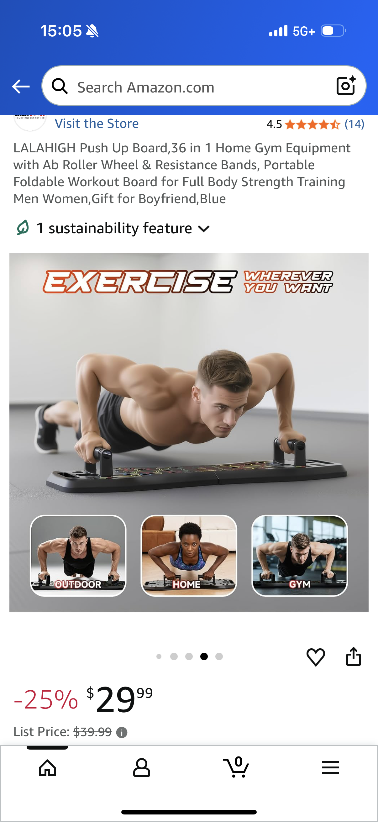 Push Up Board,36 in 1 Home Gym Equipment with Ab Roller Wheel & Resistance Bands, Portable Foldable Workout Board for Full Body Strength Training Men Women