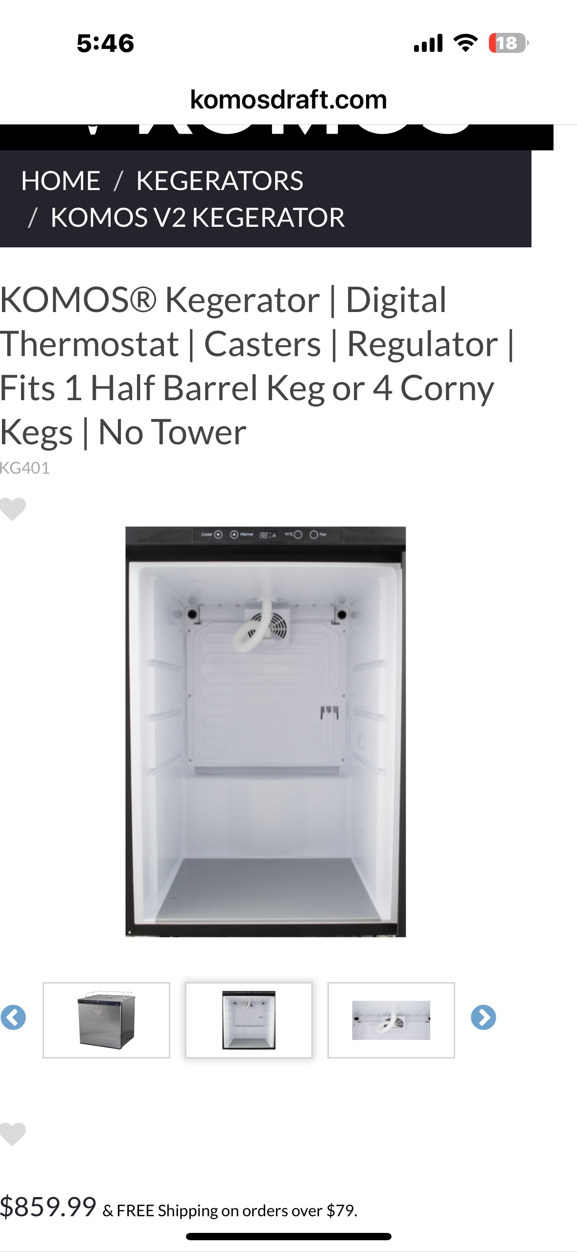 KOMOS Kegerator KG401 (R752)