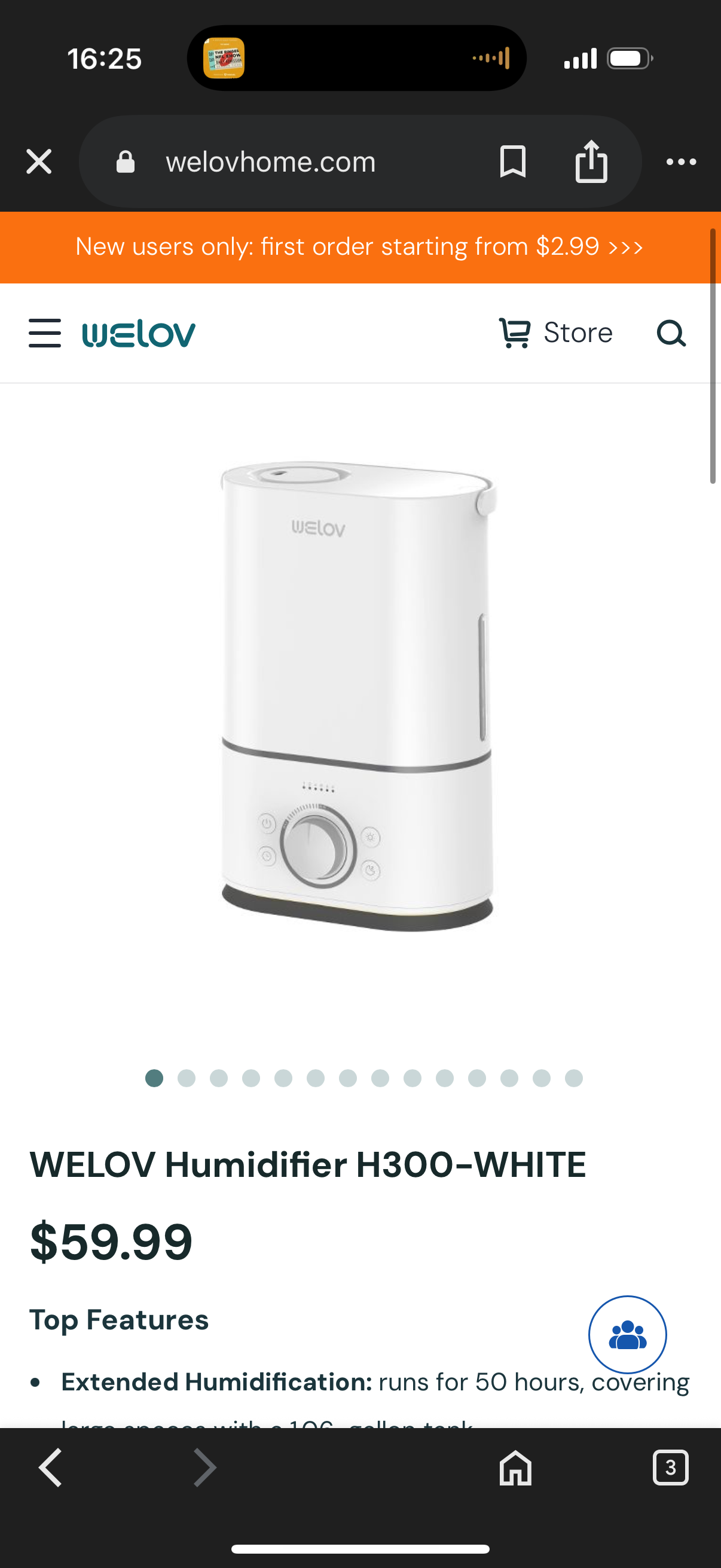 WELOV Humidifier H300-WHITE