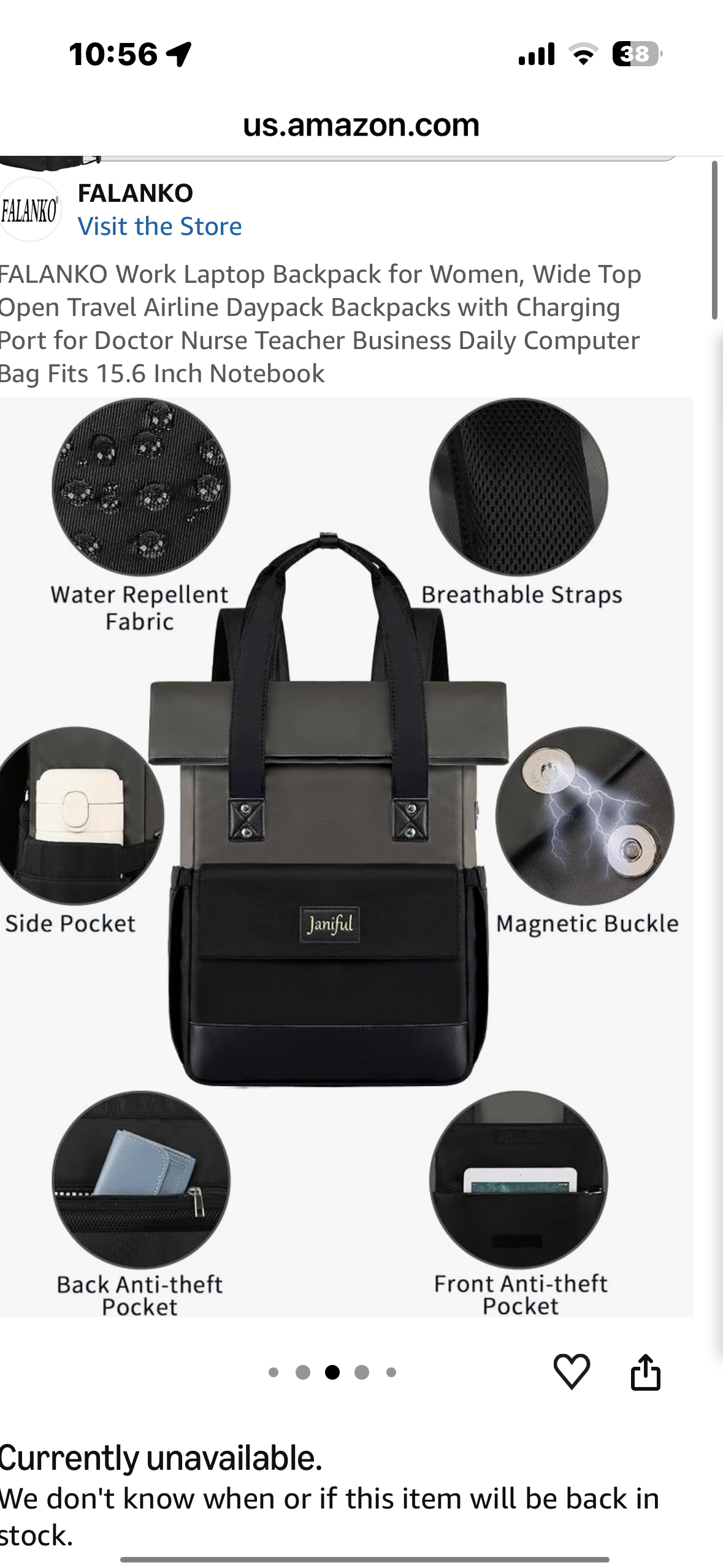 Laptop Backpack, Wide Top Open, Airline Friendly Daypack, Backpack with Charging Port for Business or Daily Use, Computer Bag Fits 15.6 Inch Notebook