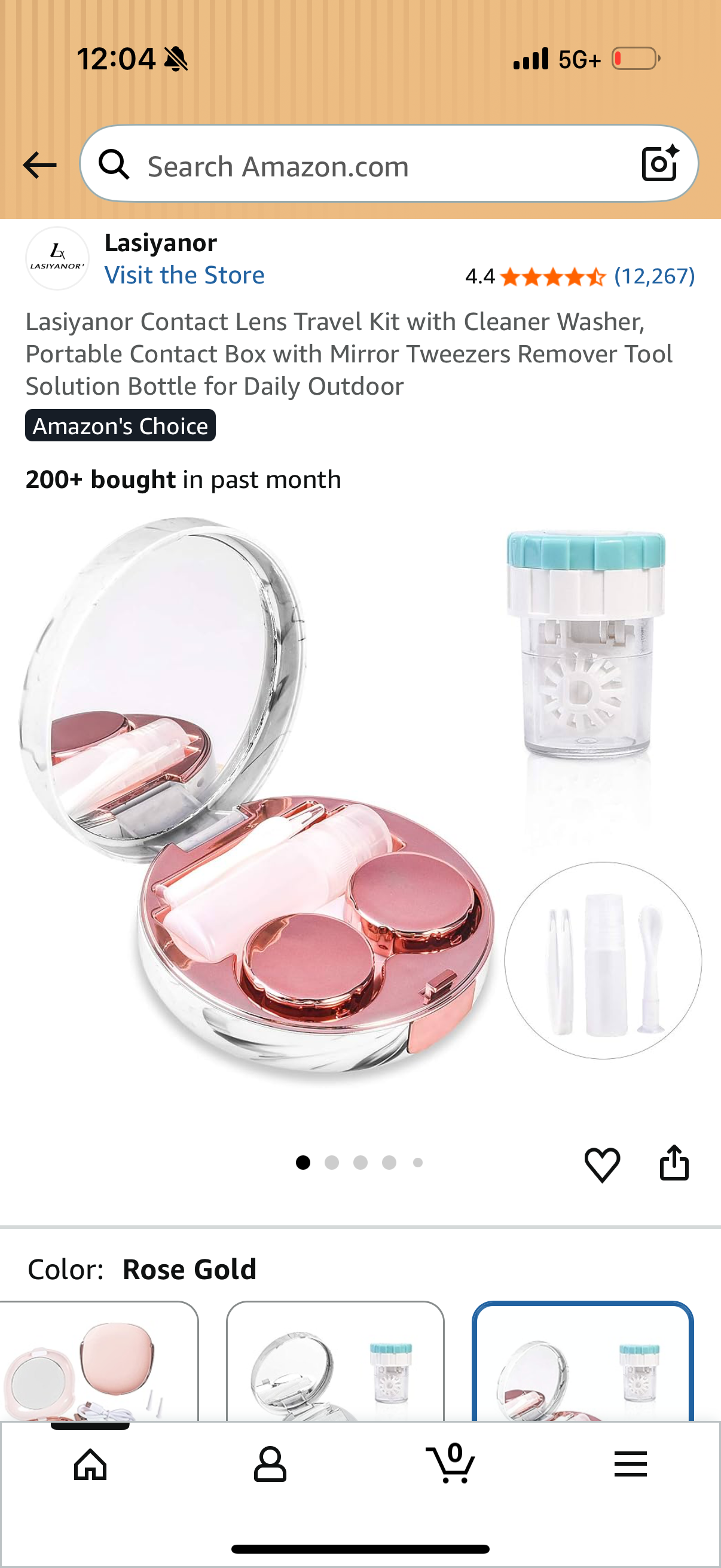 Lasiyanor Contact Lens Travel Kit with Cleaner Washer, Portable Contact Box with Mirror Tweezers Remover Tool Solution Bottle for Daily Outdoor