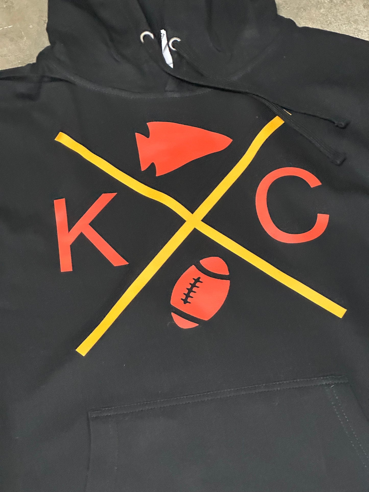 KC Arrowhead Football  - Kansas City Hooded Sweatshirt (Black)