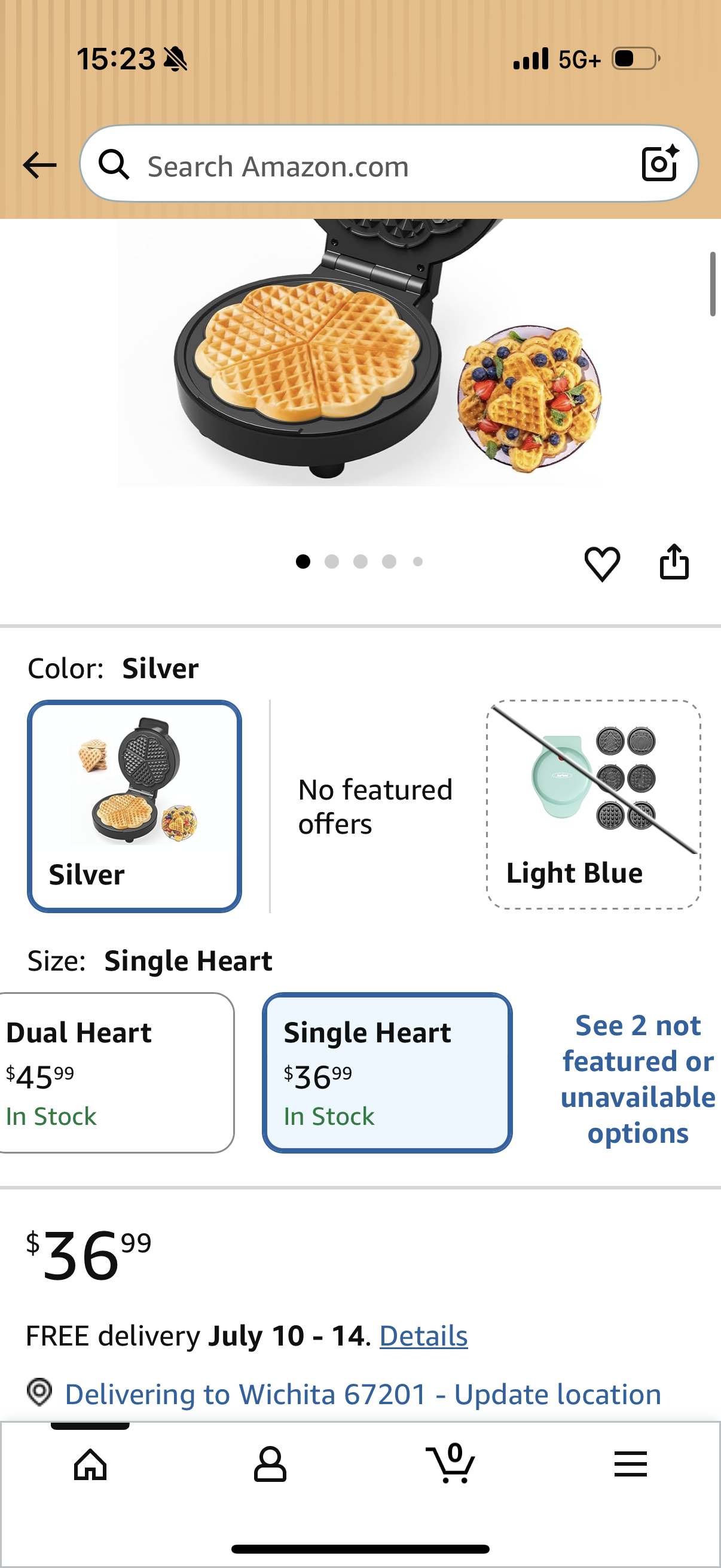 Sunvivi Heart Waffle Maker: 5 Heart Shaped Waffle Iron with Adjustable Temperature Control, Nonstick Waffle Machine with Indicator Light, Easy to Clean