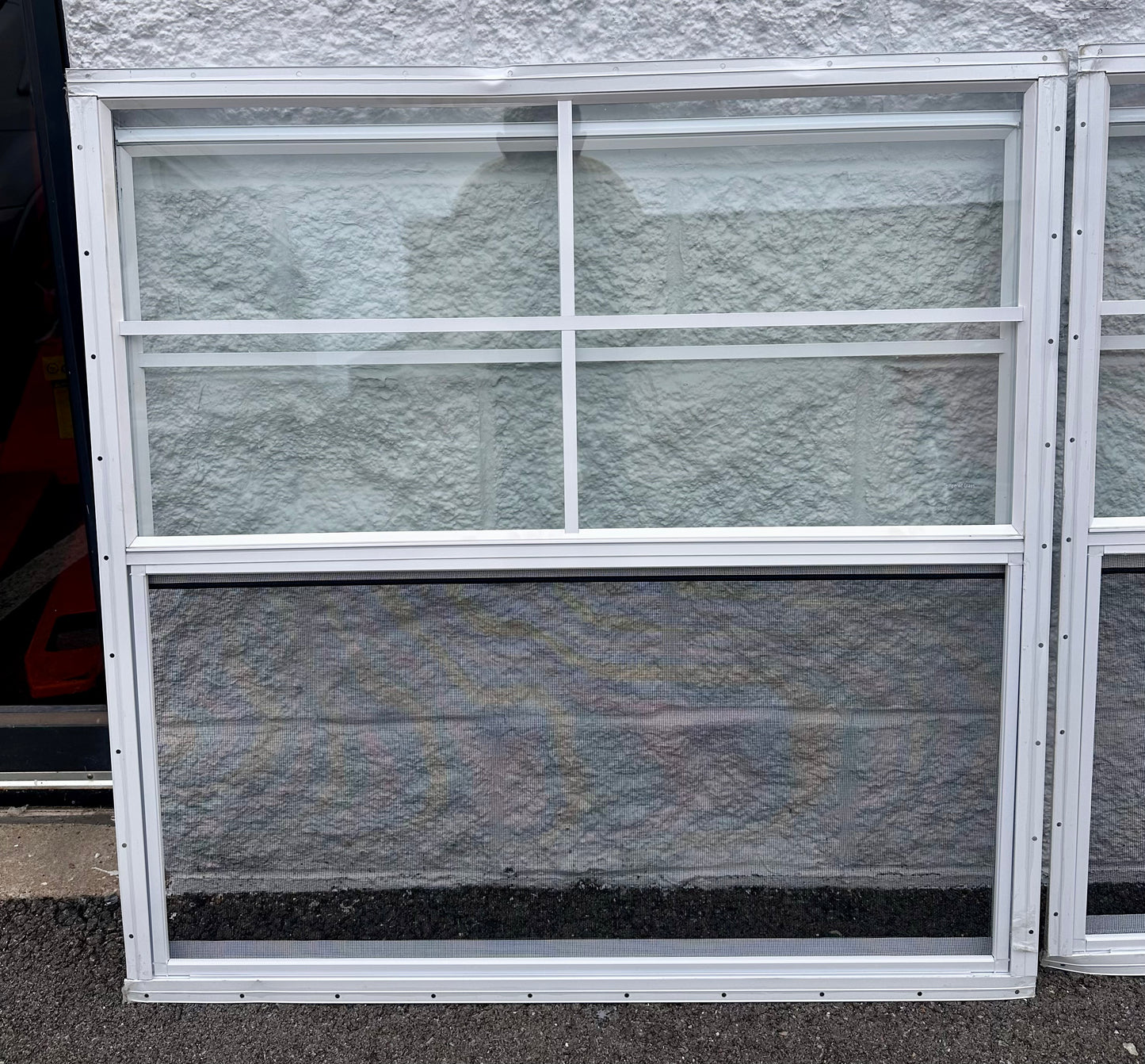 NeatiEase 2 Pack Shed Windows, 36" × 36" Flush Mount Window with Tempered Glass and Fiberglass Screen for Shed, Chicken Coop, Playhouse, Household, Garage G1022)