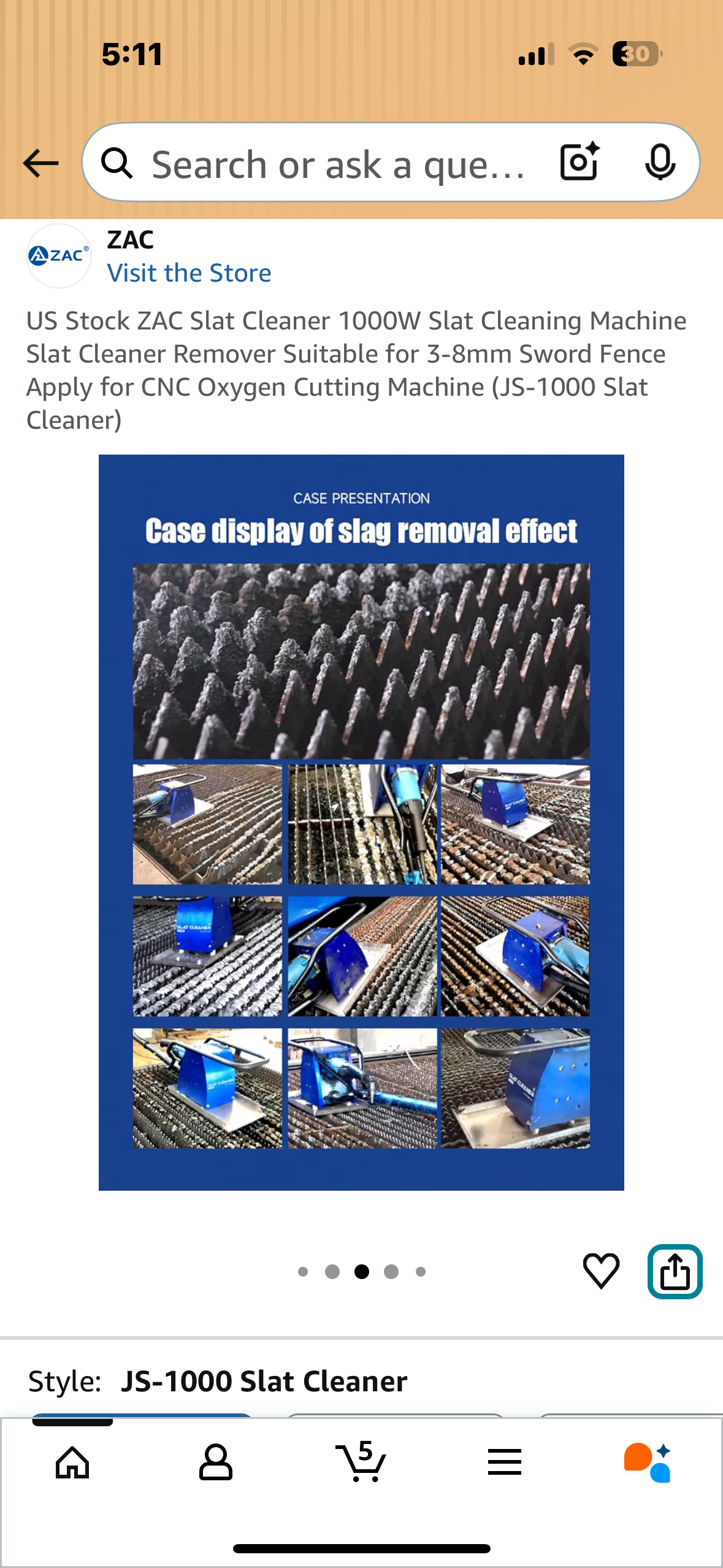 US Stock ZAC Slat Cleaner 1000W Slat Cleaning Machine Slat Cleaner Remover Suitable for 3-8mm Sword Fence Apply for CNC Oxygen Cutting Machine (JS-1000 Slat Cleaner) (R712)