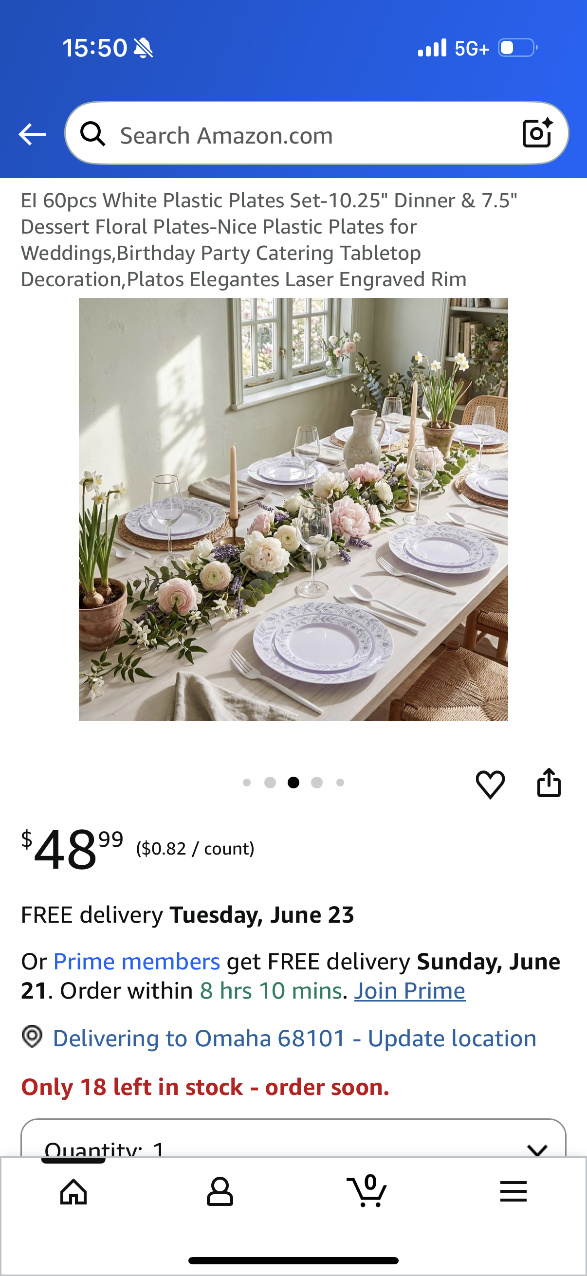 60pcs White Plastic Plates Set-10.25" Dinner & 7.5" Dessert Floral Plates-Nice Plastic Plates for Weddings,Birthday Party Catering Tabletop Decoration,Platos Elegantes Laser Engraved Rim