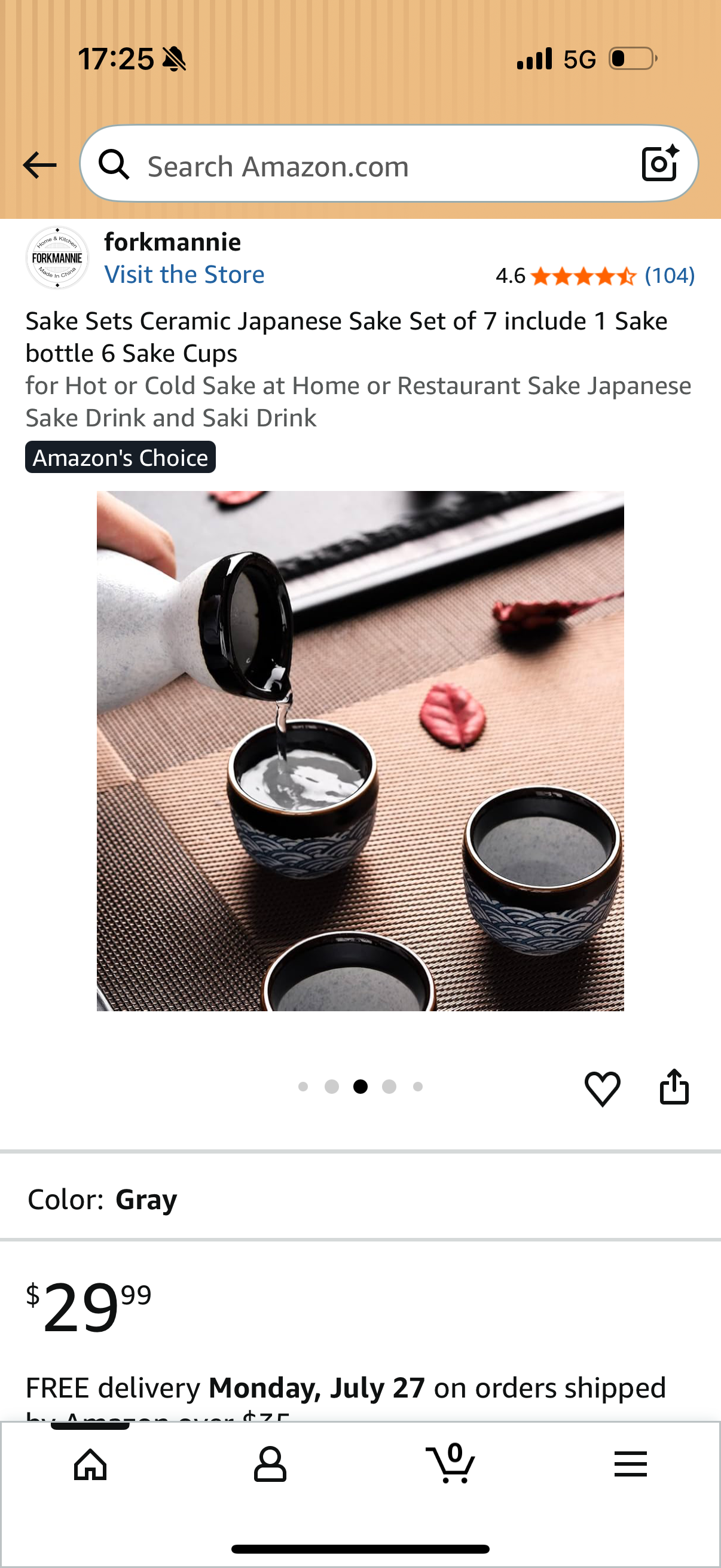 Sake Sets Ceramic Japanese Sake Set of 7 include 1 Sake bottle 6 Sake Cups for Hot or Cold Sake at Home or Restaurant Sake Japanese Sake Drink and Saki Drink