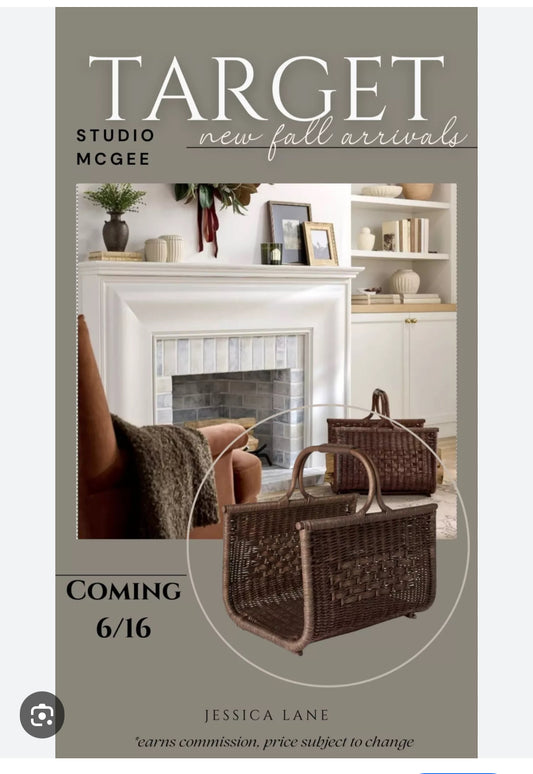 Threshold Studio McGee Rattan Firewood Carrier/Holder