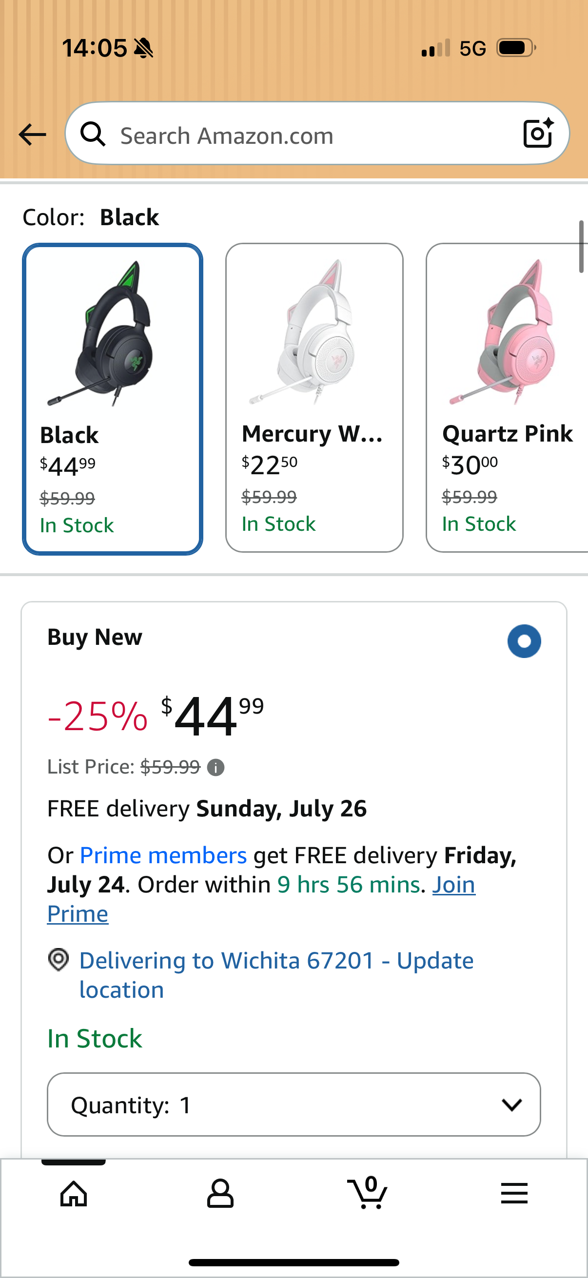 Razer Kraken Kitty V3 X Wired Gaming Headset: Kitty Ears - HyperClear Cardioid Mic - 40 mm Drivers - 7.1 Surround Sound - Comfy Ear Cushions - Cross-Platform via 3.5mm PC, PS5, Xbox, Switch 2 - Black