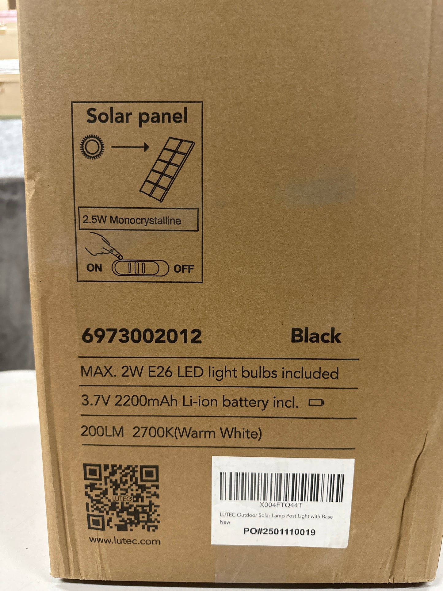 LUTEC Solar Lamp Post Light, Dusk to Dawn Craftsman Style Post Light, Waterproof Solar Powered with Pier Mount Base, 200 Lumens, Aluminum Post Light Perfect for Outside (G992)